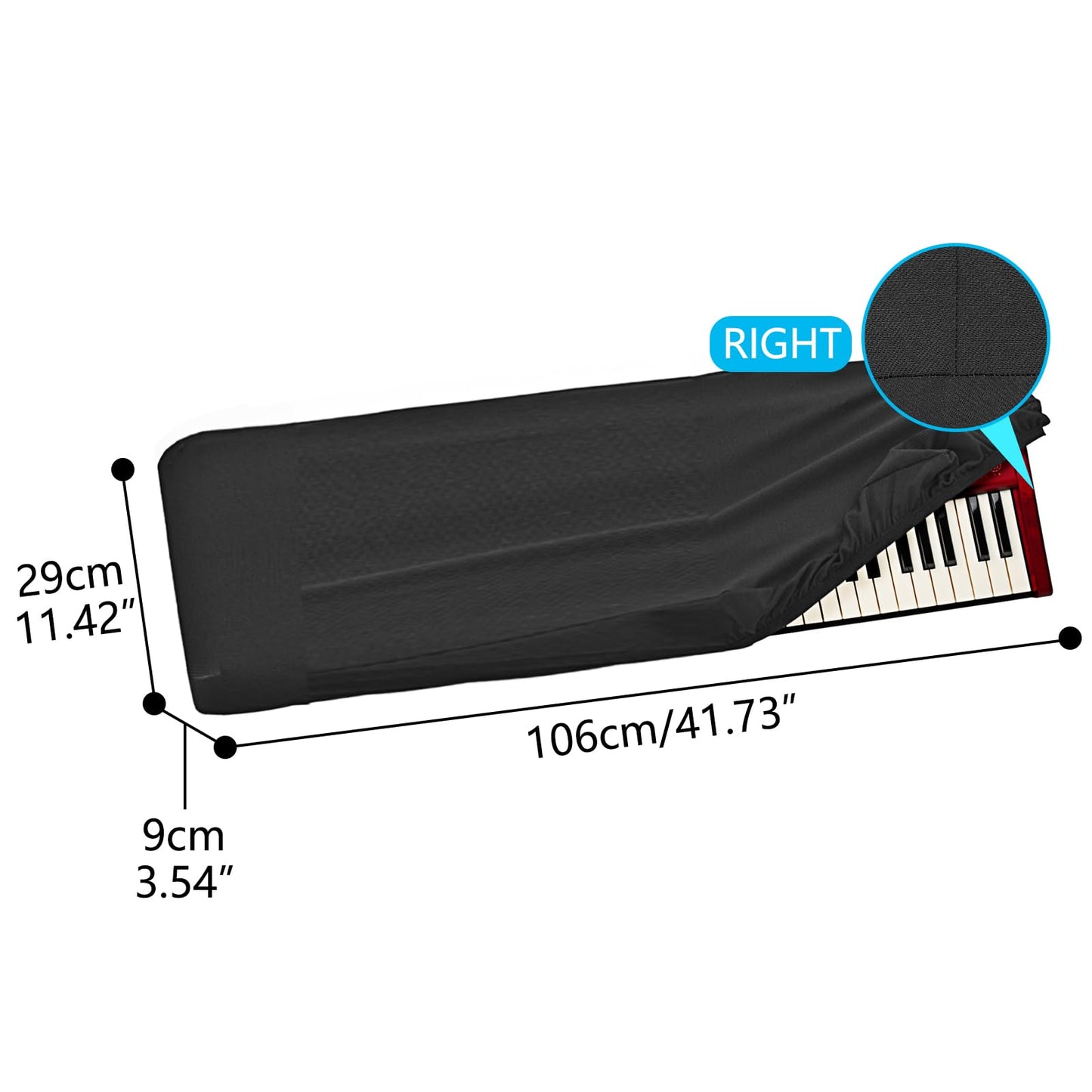 Musiin 73 and 76 Keys Piano Keyboard dust Cover,Compatible with Nord Electro 6D 73 Key, Yamaha NP-15, Luxury Chinlon Anti-dust & Scratch-Proof, Smooth Touch & Custom Fit