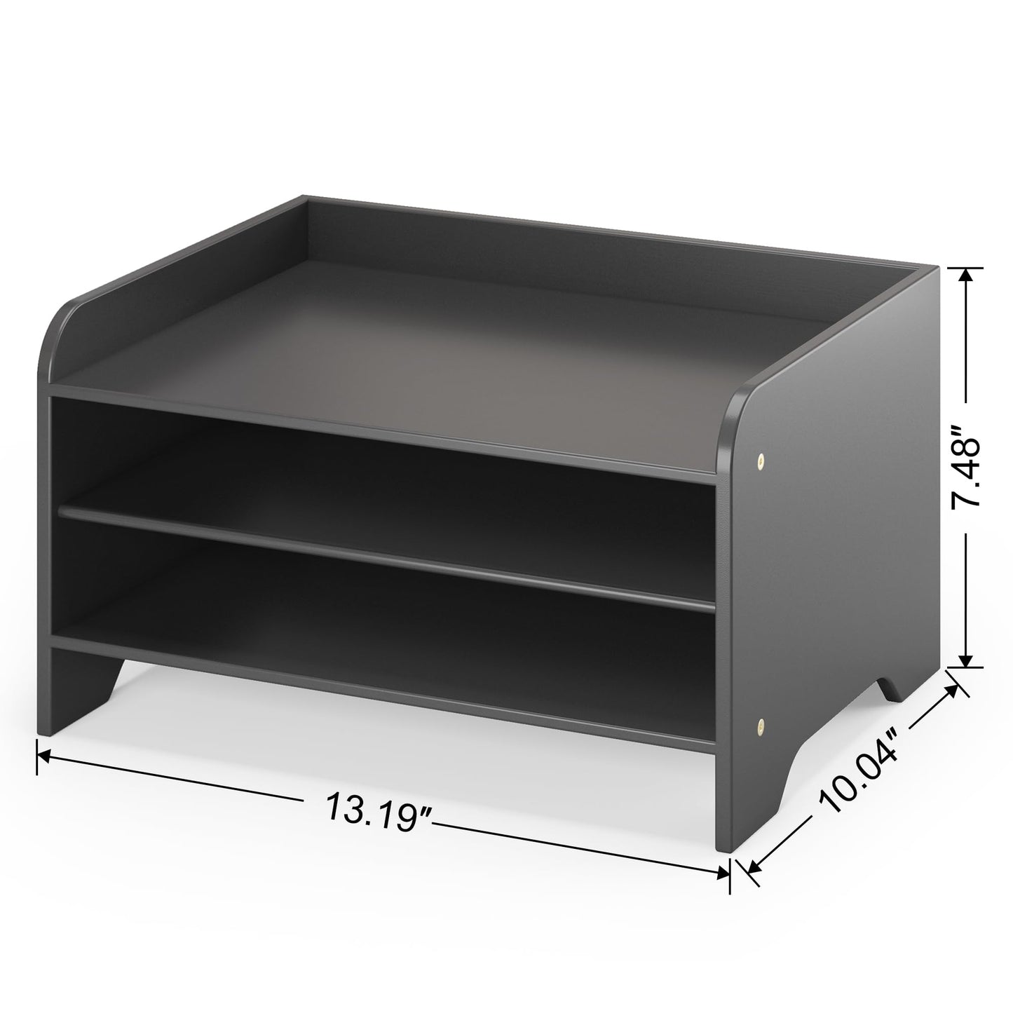 Desk File Organizer 4-Tier Desktop Paper Mail Organizer Document Holder for Home Office Supplies, Office Desk Accessories & Workspace (Black)