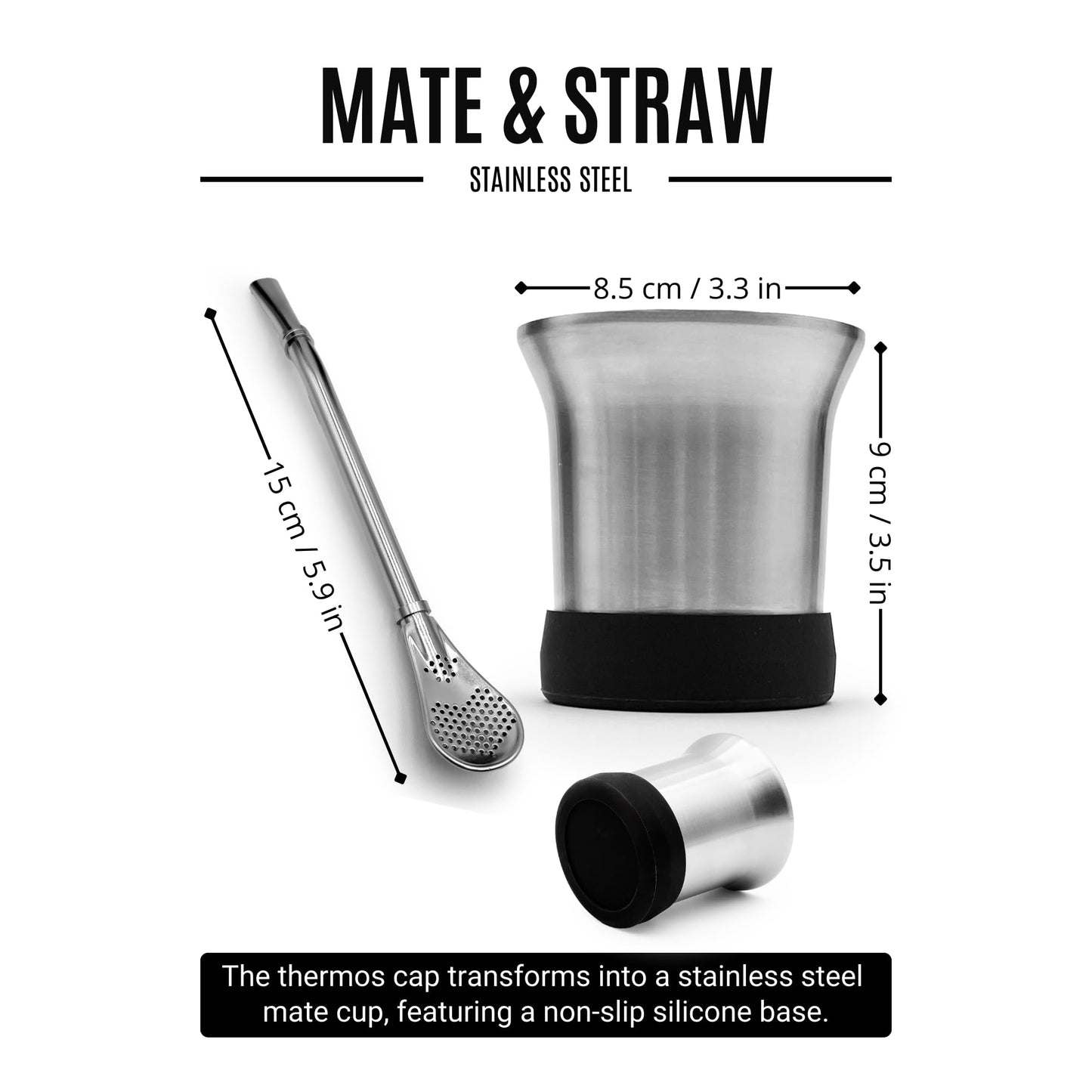 Complete Yerba Mate Kit – 1.2L Vacuum Insulated Bottle with Mate System, Cup, Clip Spout, Straw (Bombilla) + Free Backpack – Premium Stainless Steel Set to Go
