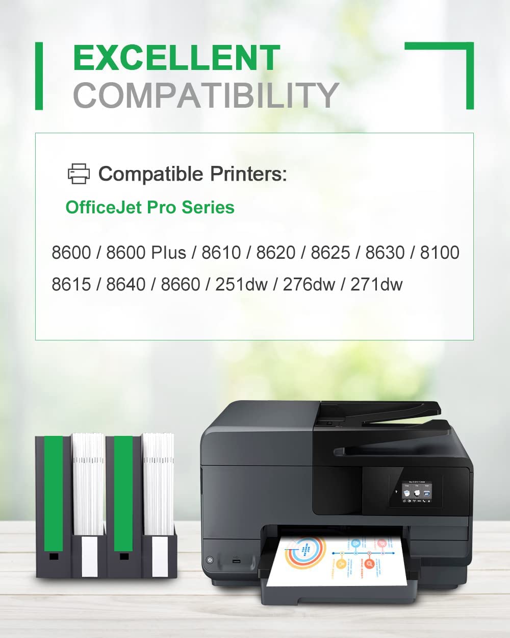950XL 951XL 12-Pack Combo Compatible for hp 950 XL 951 XL Ink Cartridge Replacement for hp OfficeJet Pro 8600 8610 8620 8100 8630 8660 8640 8615 8625 276DW 251DW Printer (3BK/3C/3M/3Y)
