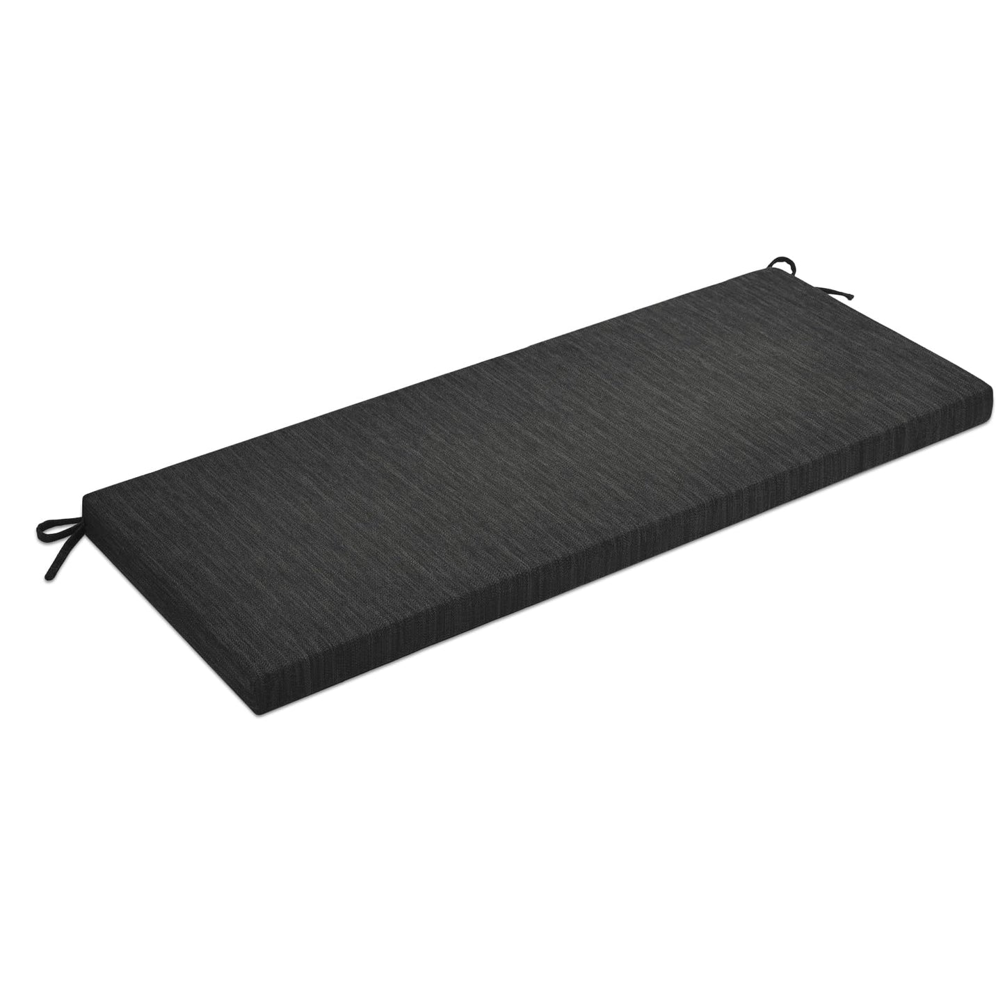 baibu 59 Inch Classic Solid Color Bench Cushion with Ties, Non-Slip Indoor Rectangle Bench Seat Cushion Standard Size Foam Pad with Machine Washable Cover (Black, 59x16x1.5Inch)