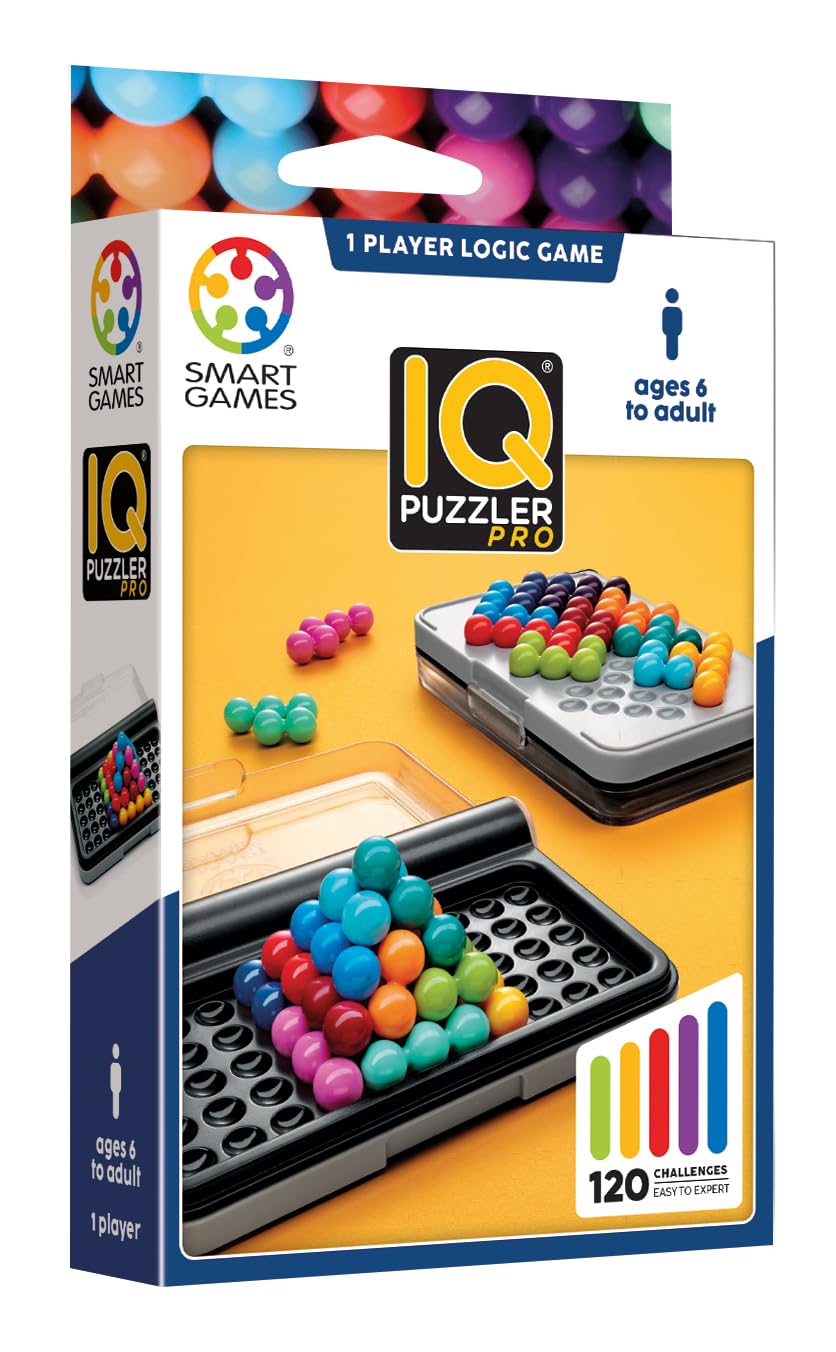 SmartGames - IQ-Puzzle-Pro - Educational Brainstorming - Multi-Level Strategy Game and Skill Building - Logic and Thinking Game - 6 Years + - 1 Player - Multilanguage - 518587.