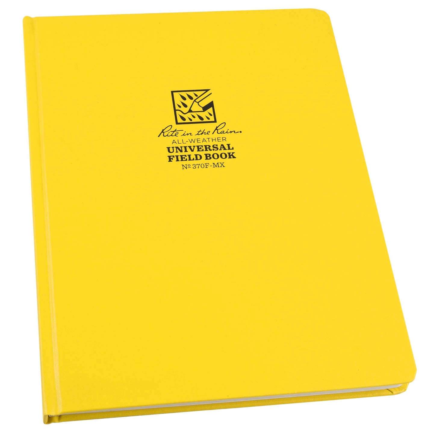 Rite in the Rain Weatherproof Hard Cover Notebook, 8 3/4" x 11 1/4", Yellow Cover, Universal Pattern (No. 370F-MX)