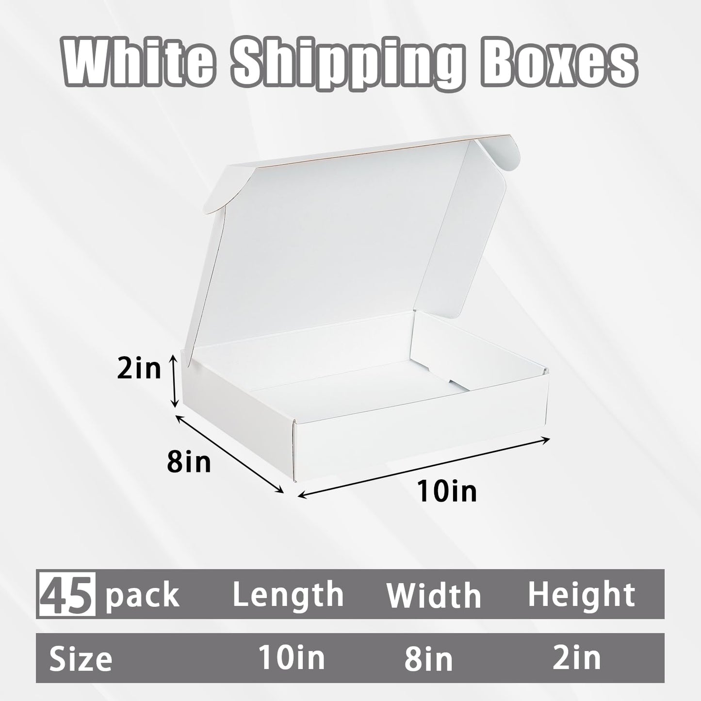 10x8x2 Inch White Shipping Boxes 40 Pack, Mailer Boxes for Packaging Small Business Supplies, Cardboard Boxes for Packaging, Packing Gift Boxes