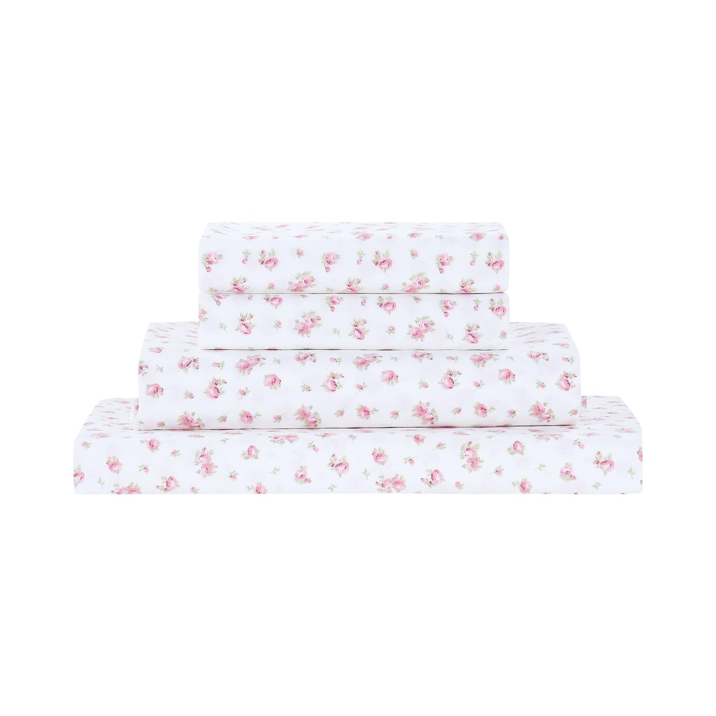 Amrapur Microfiber Sheet Set | Luxuriously Soft 100% Microfiber Rose Printed Bed Sheet Set with Deep Pocket Fitted Sheet, Flat Sheet and 2 Pillowcases, 4 Piece Set, Queen