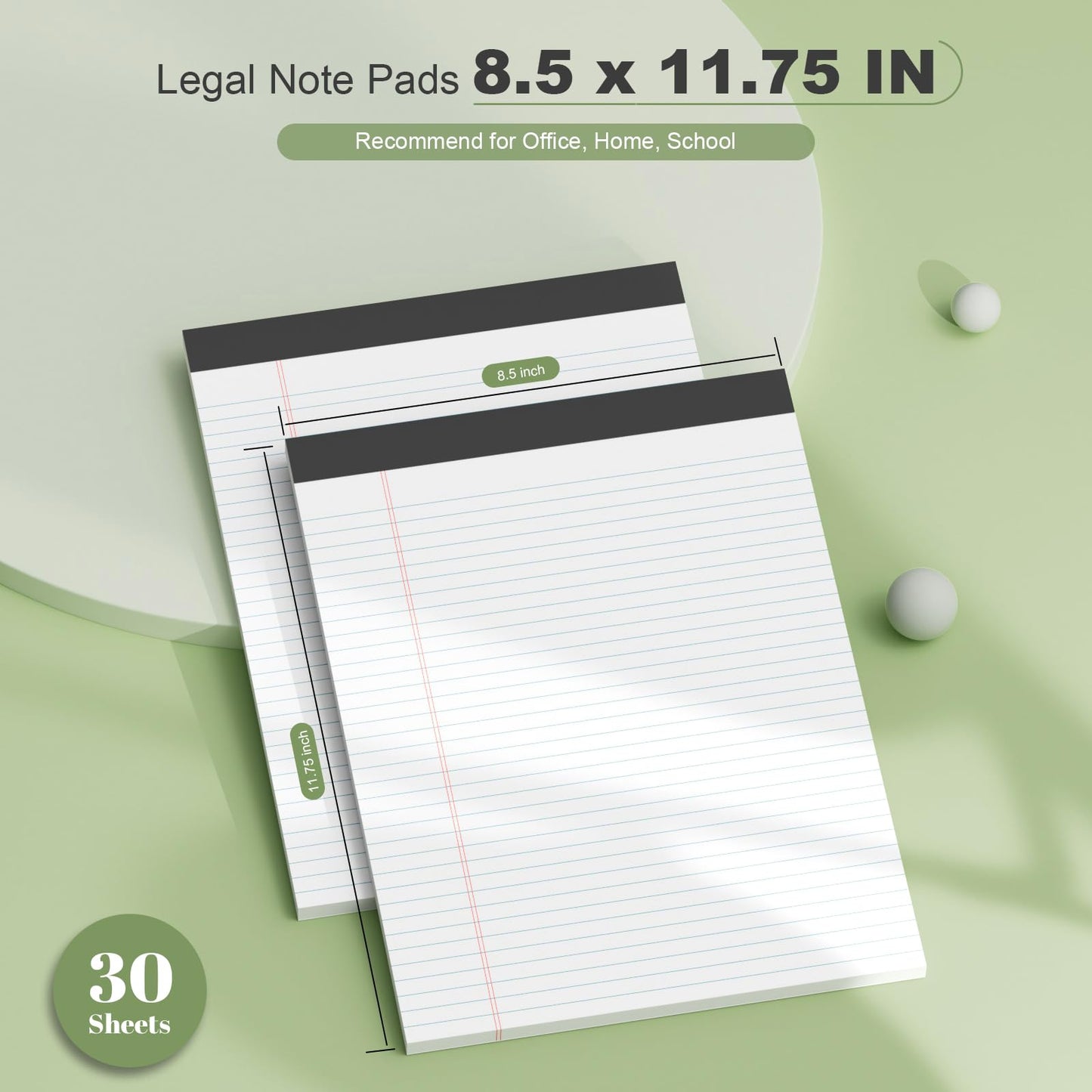 24 Pack White Legal Pads 8.5 x 11 Narrow Ruled, Notepads College Ruled Pads of Paper With Sturdy Back 37 Lines 70 GSM Paper, Writing Note Pads 30 Sheets Per Writing Pad for Taking Notes, Reminders
