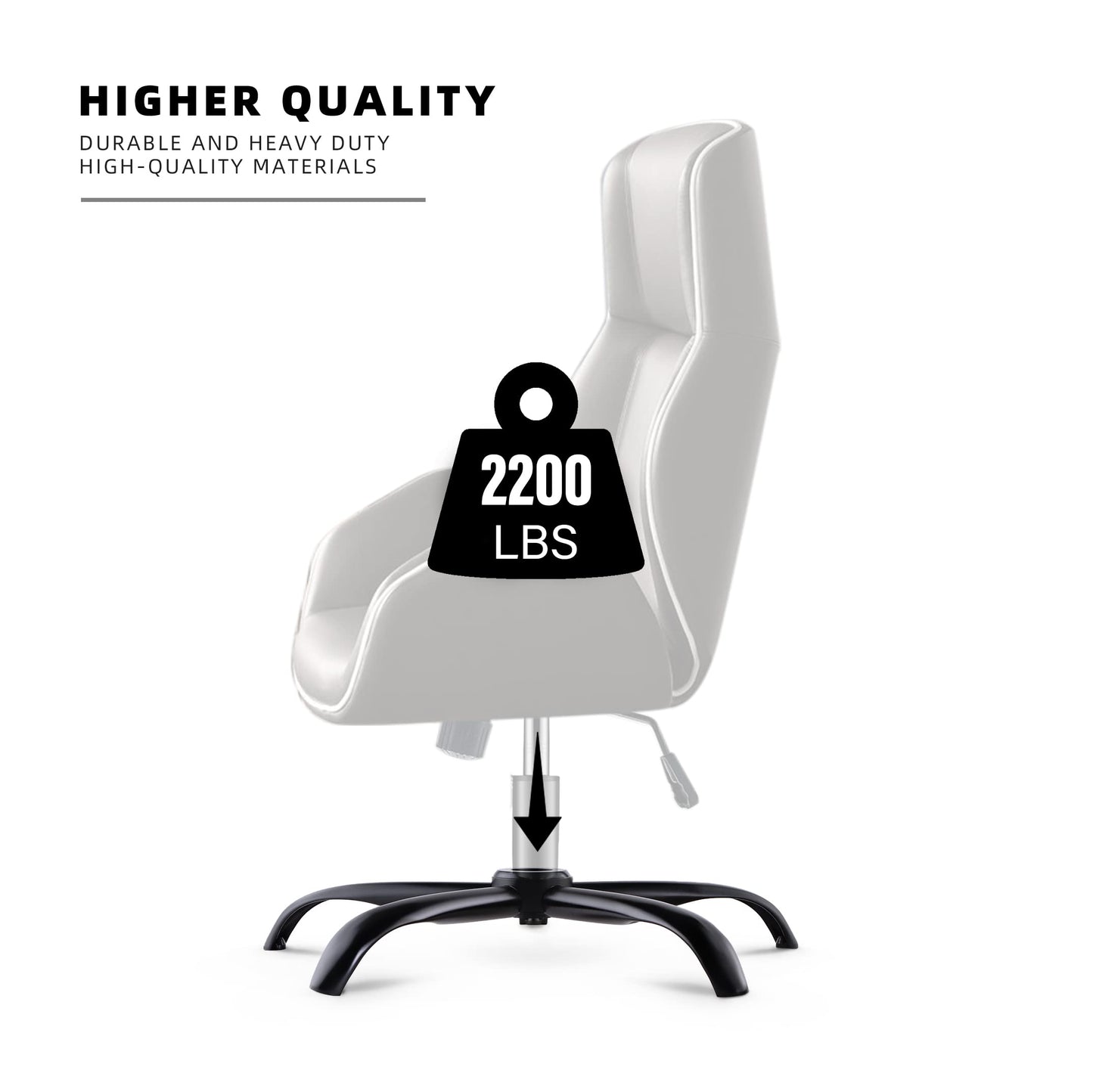 Sytopia 28" Heavy Duty Office Chair Base Replacement, Supports 2500 lbs, Metal Chair Base with Universal Gas Cylinder Hole and Caster Sockets, Matte Black