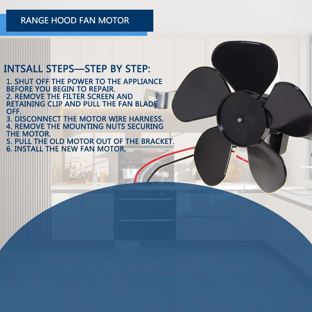 97012248 Range Hood Fan Motor Replacement Part - Compatible with Broan, Compatible with Nutone - Replaces BP17 AP4527731 99080363 99080410 97005161 99080492 AP4527731 99080533
