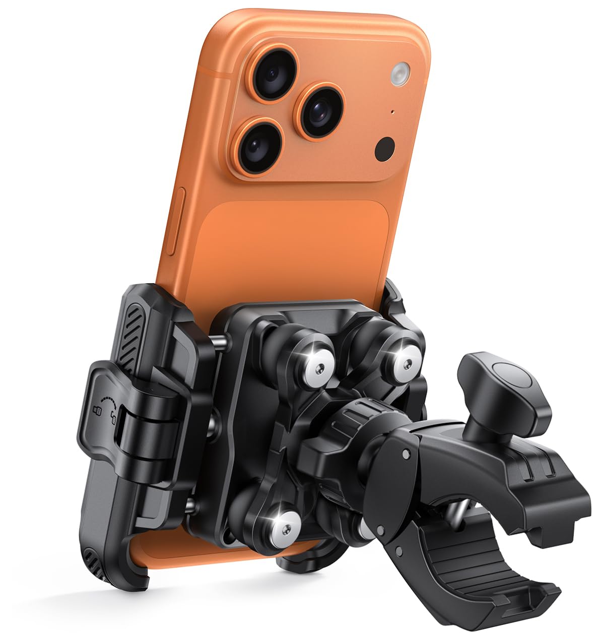 Lamicall Motorcycle Bike Phone Mount - [Upgrade Vibration Dampener] [Camera Friendly] Bike Phone Holder Handlebar Clamp, Bicycle Phone Mount,Mom Gift iPhone 17 16 Pro Max, Galaxy S25 S26 Ultra, 6-7.2"