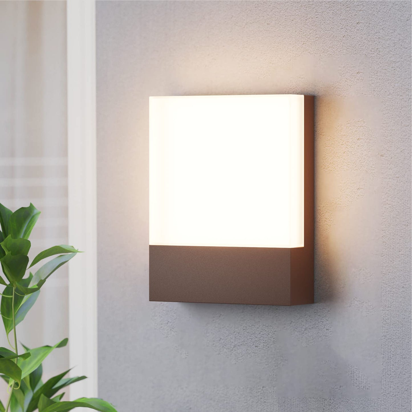 Aoceley Modern Outdoor LED Wall Light,24W 3000K Wall Porch&Patio Light,IP65 LED Exterior Wall Lights Fixtures,Low Profile Wall Sconce for House Yard Garage Walkway Garden(Rust Red,1-Pack)