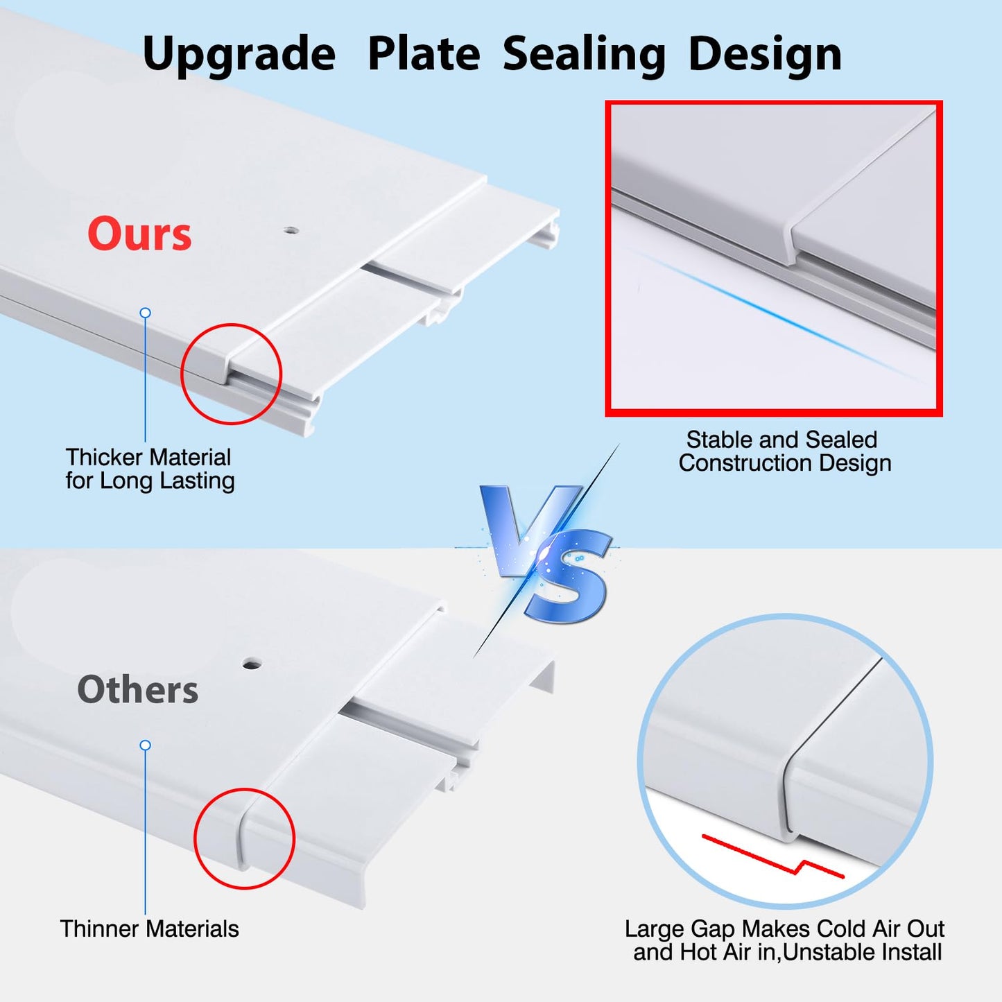 Upgrade Portable AC Window Vent Kit with 5.9Inch Exhaust Hose(79Inch Length),Portable Air Conditioner Window kit,Adjustable Length 17" to 61" for Vertical & Horizontal Sliding Window