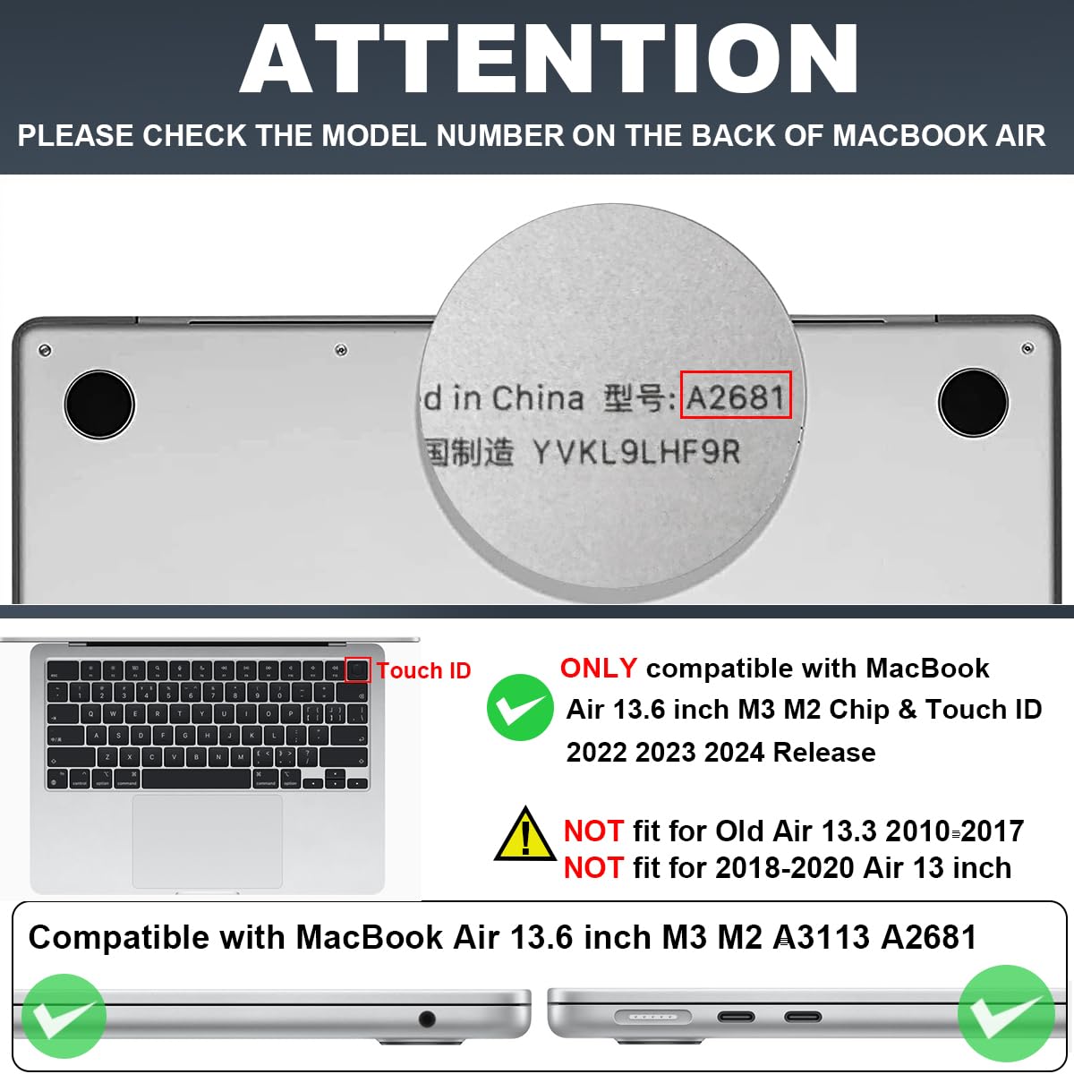 LCMOCICO Compatible with MacBook Air 13 inch Case M5 2026 2025-2022 A3449 A3240 M4 A3113 M3 A2681 M2 Chip, Crystal Pattern Plastic Hard Case Cover for Mac Air 13.6 M5 Touch ID, Tropical Blue Flowers