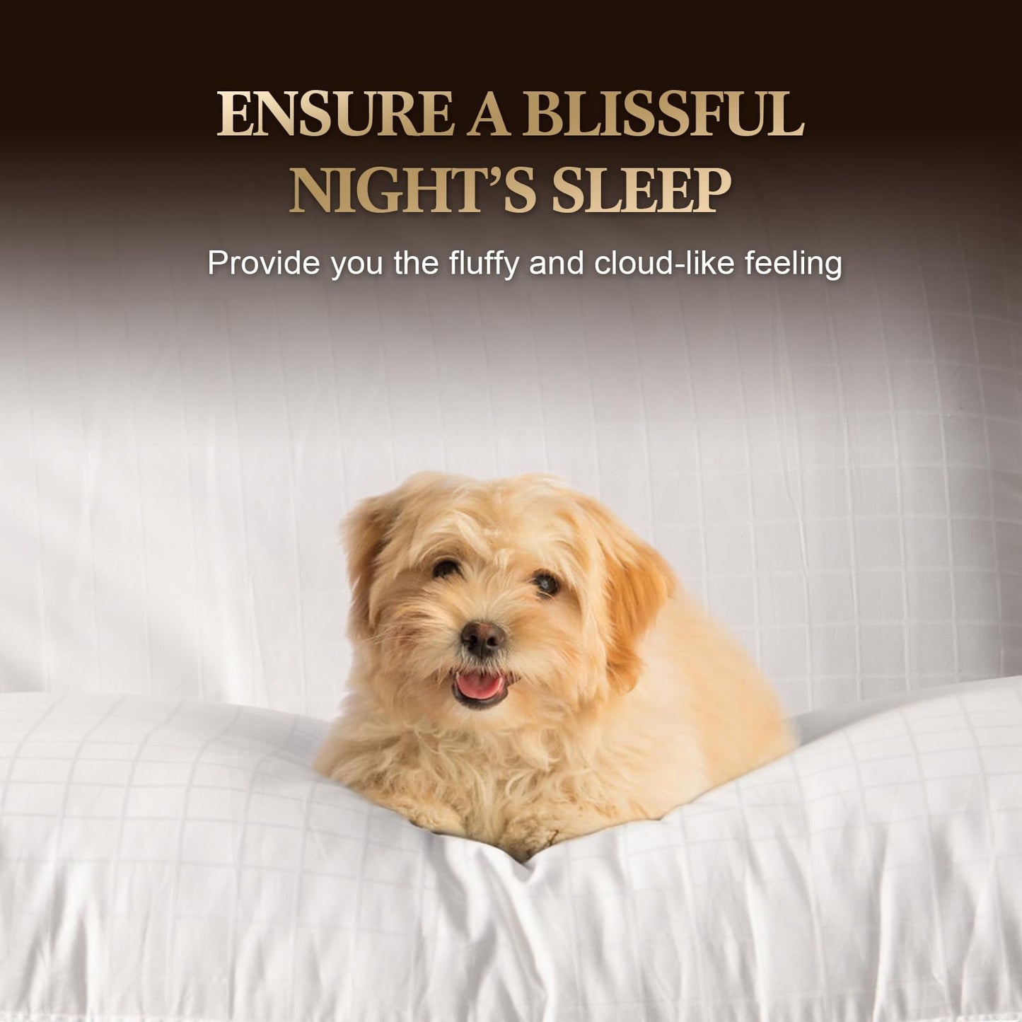 SHERWOOD Down Alternative Hotel Pillows (Wihte Grid, Queen)