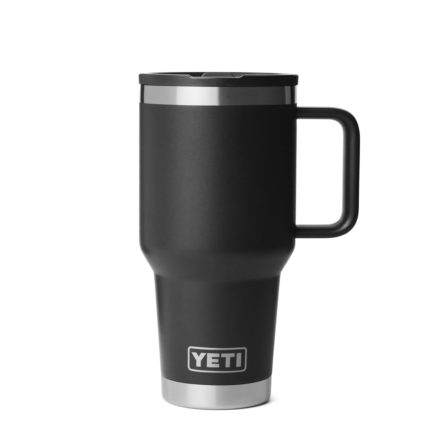 YETI Rambler 30 oz Travel Mug with Flip Straw Lid – Stainless Steel, Vacuum Insulated, Leakproof, Cup Holder Friendly, Black