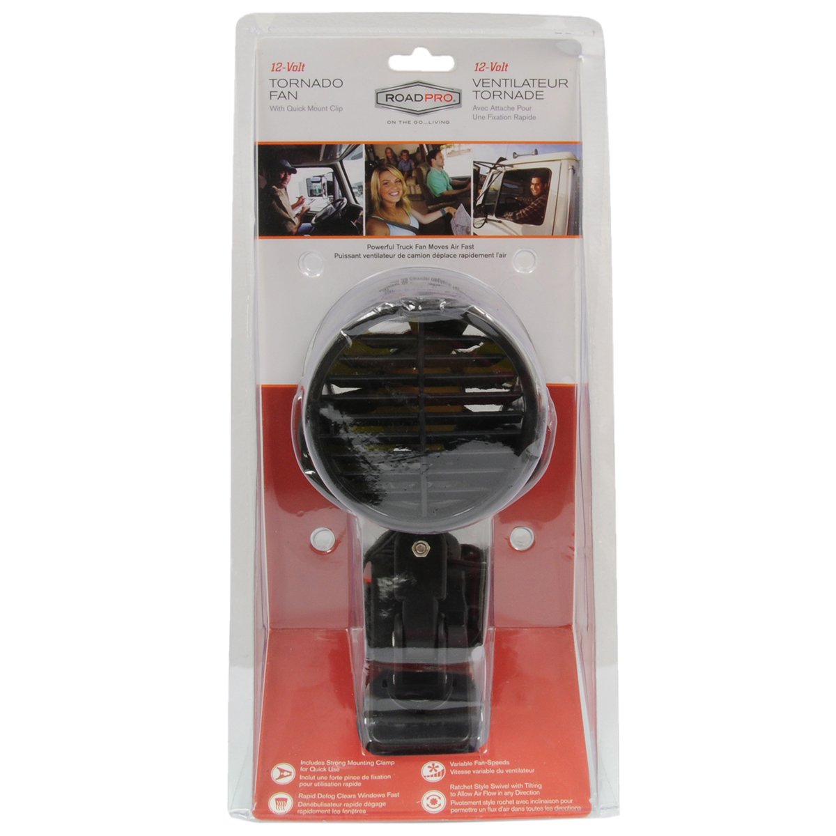 RoadPro RPSC-857 12-Volt Tornado Fan with Removable Mounting Clip