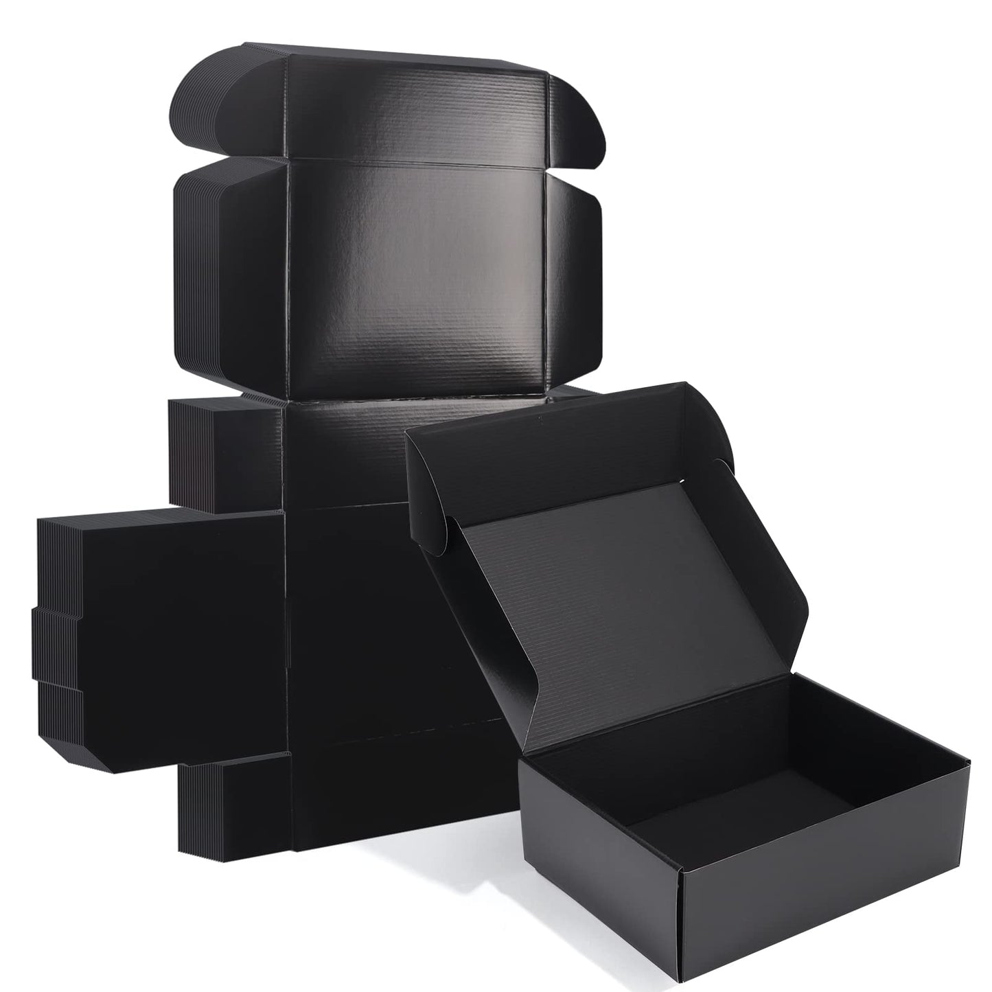 ZBEIVAN 12x9x4 Black Small Shipping Boxes, 20 Packs Corrugated Cardboard Mailer Boxes for Packaging Small Business Mailing Gifts Wrap Boxes with Lids