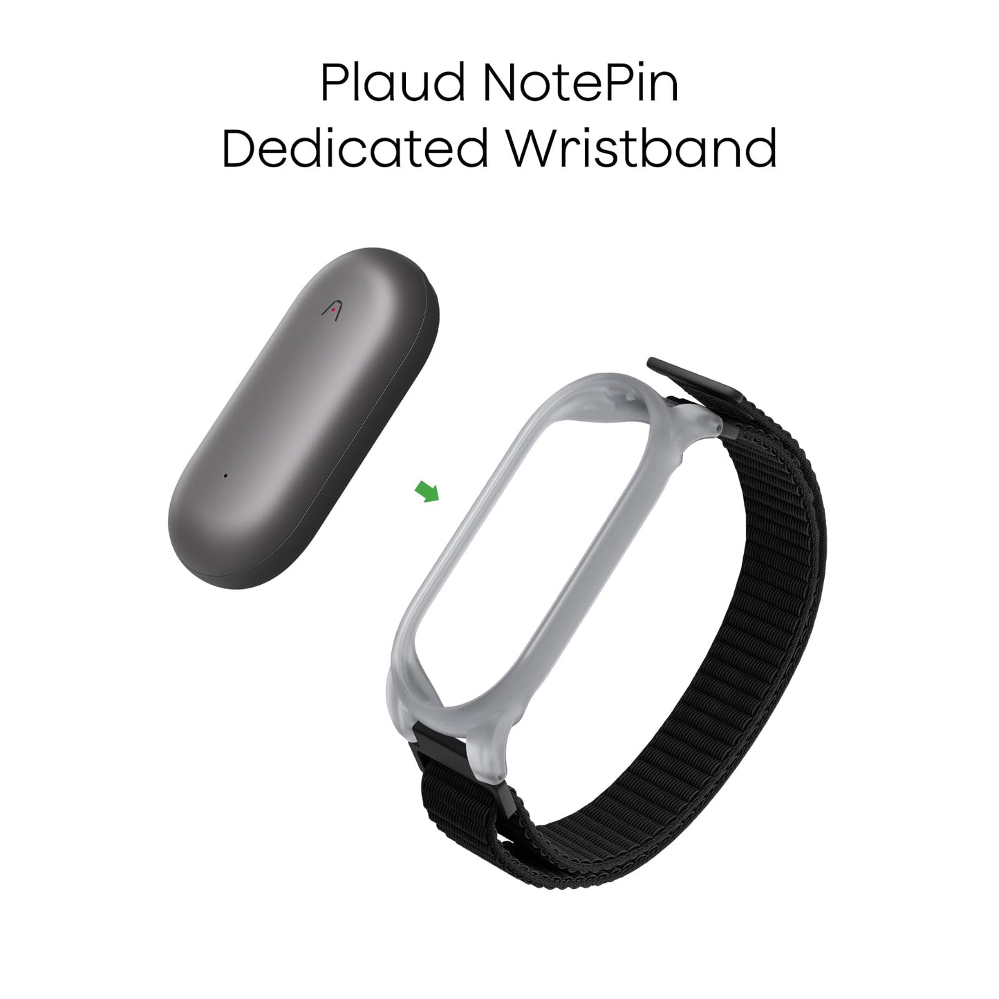 Plaud NotePin Wristband, Adjustable Wearable Strap for NotePin&NotePin S AI Voice Recorder, Breathable Nylon Band with Hook-and-Loop Closure, Fits 7.3–9.3" Wrists, NotePin AI Voice Recorder Accessory(Original Equipment Included)