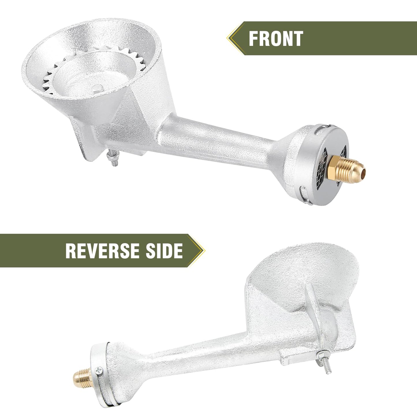 BESTFIRE High Pressure Cast-Iron Propane Burner Head,Taper Burner Head with 20 PSIG Adjustable High Pressure Propane Regulator with Hose and Brass Fitting for Propane Burner Head for Cooking Outdoor