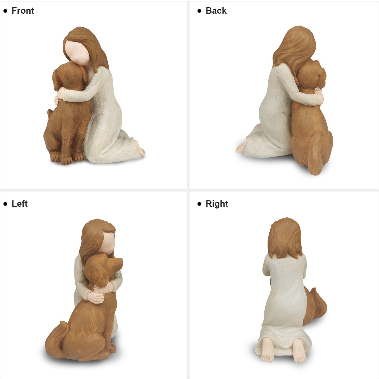 Hensonever Angel Figurines - Angel of Friendship Memorial Gifts for Dog Lovers