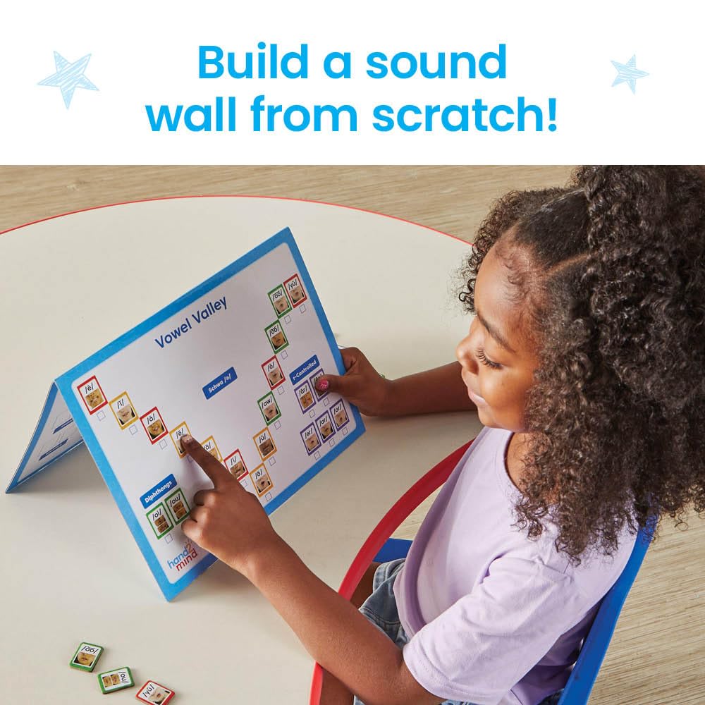 hand2mind Desktop Magnetic Sound Wall Boards, Letter Sounds, Phonics & Phonemic Awareness, Speech Therapy Materials, Science of Reading Manipulatives, Teacher Supplies for Classroom (Set of 6)