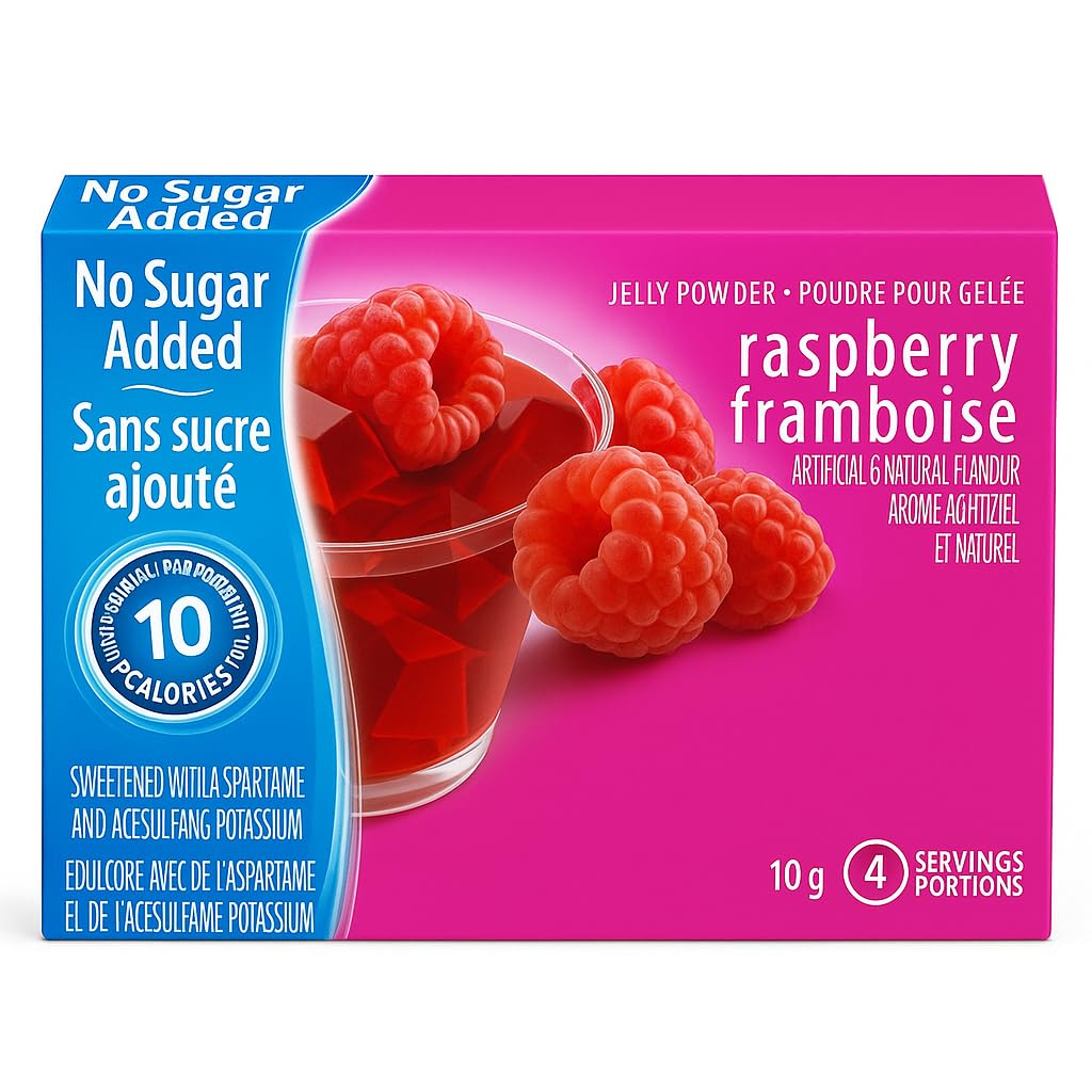 No Sugar Added Gelatin Mix 4-Pack – Strawberry, Orange, Cherry, Raspberry (41.5g Total) + PaLiSoL Keychain | Gélatine sans sucre – 4 saveurs + porte-clés PaLiSoL