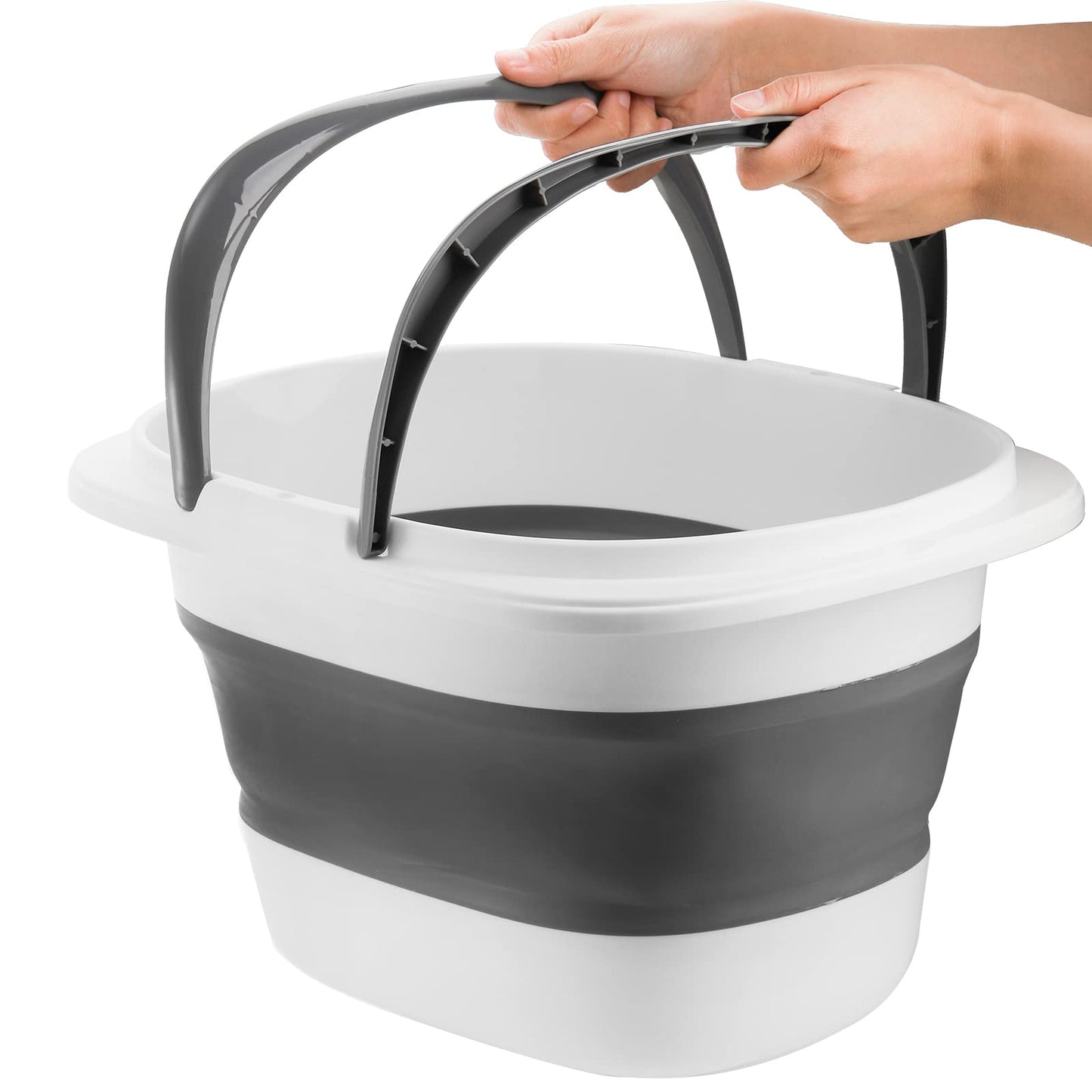 Coloch 2 Pack 16L/4.2 Gallon Collapsible Plastic Bucket, Foldable Laundry Basket with Handle, Portable Water Pail Space-Saving Mop Bucket for House Cleaning, Fishing, Camping, Car Washing Supplies
