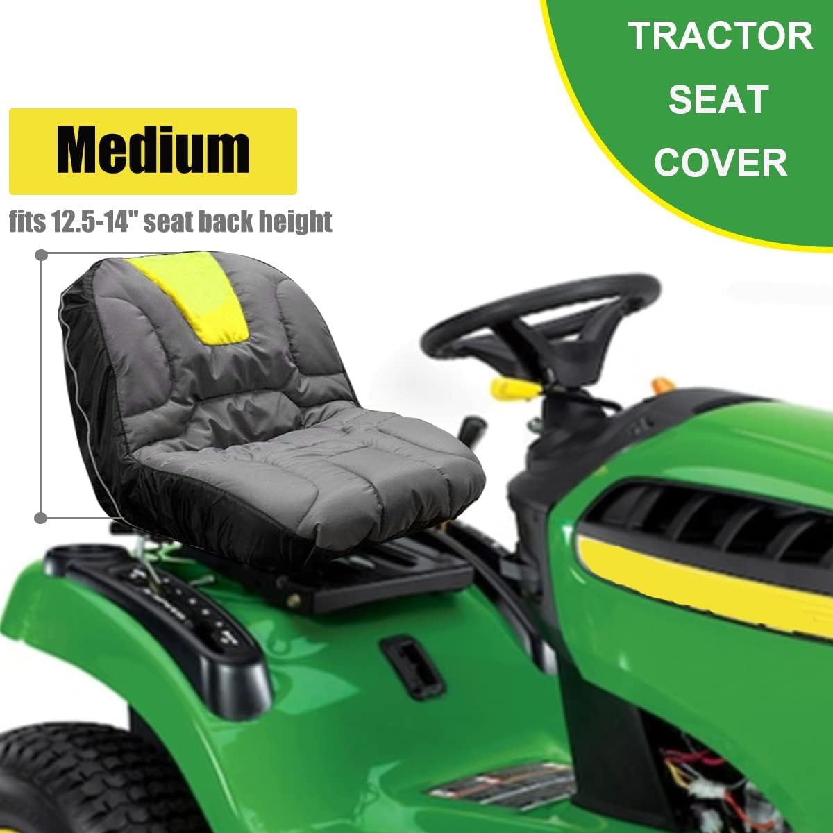 Riding Mower Seat Cover Compatible with Husqvarna,Cub Cadet,John Deere,Craftsman,Kubota,Lawn Tractor Seat Cover(Medium)