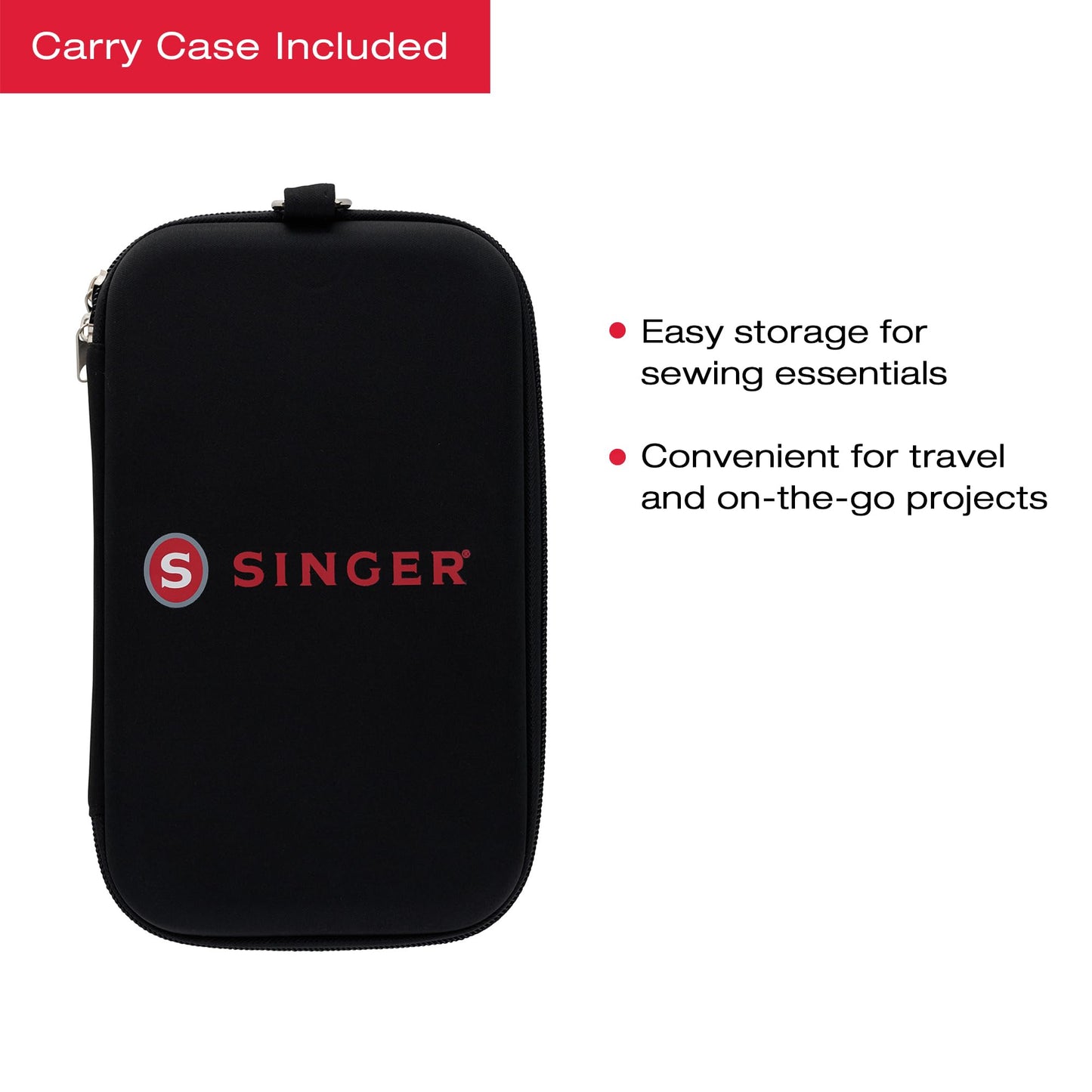 SINGER Beginner Sewing Kit with Carrying Case | Sewing Supplies Include Needle Threader, Scissors, Needles, Tape Measure & More (Black)