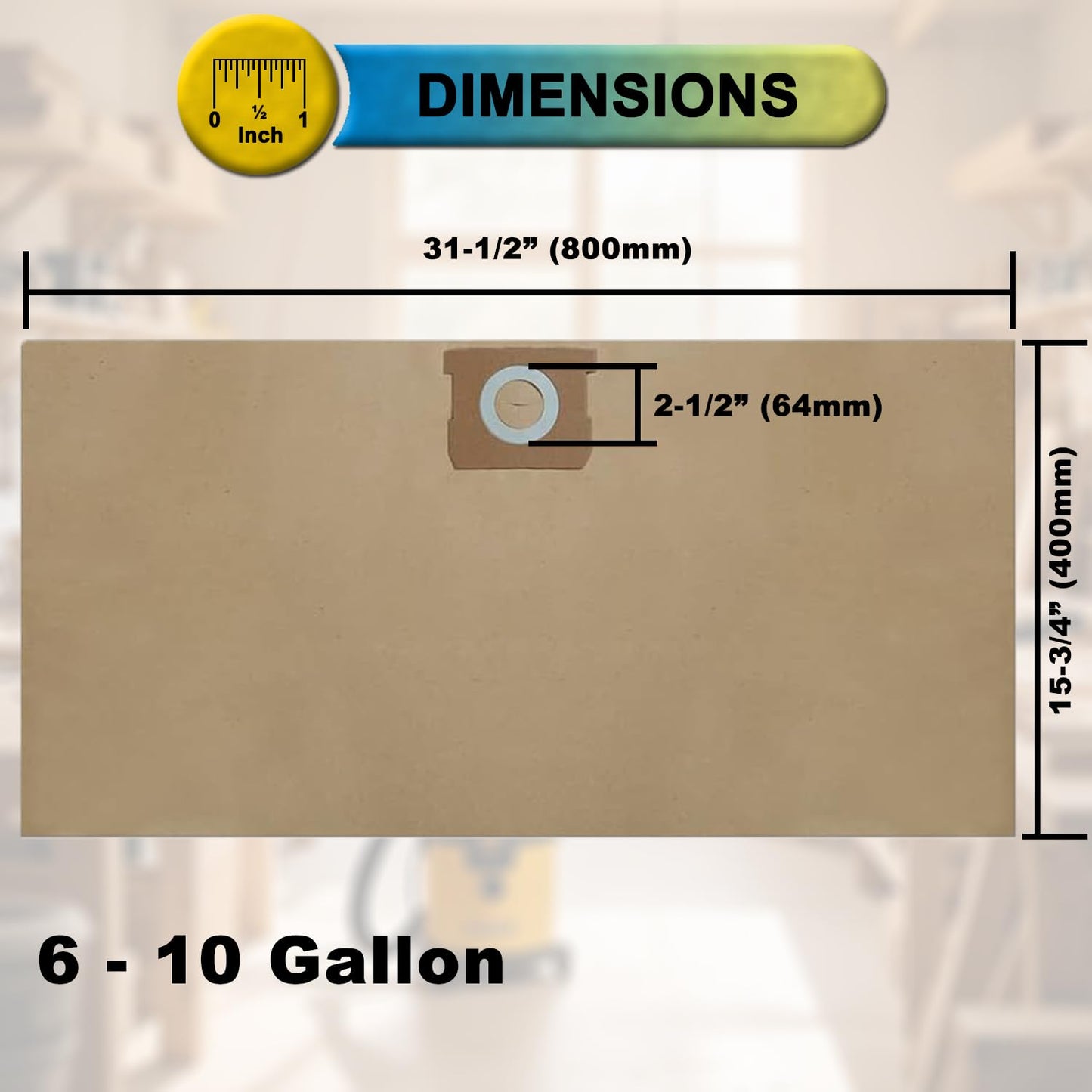 SpaceTent 10 Pack High Efficiency Replacement Filter Bags for DEWALT 6 to 10 Gallon Wet/Dry Vacs - Part # DEWALT DXVA19-4101