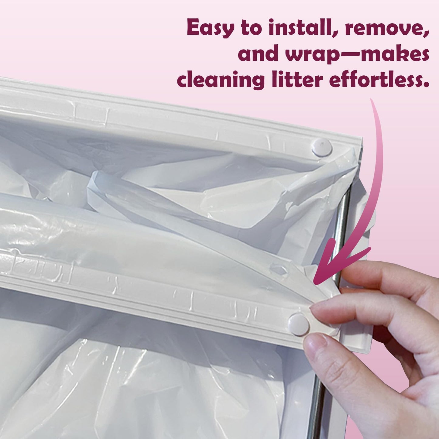 Upgrade Cat Litter Box Liners Design for PetSnowy SNOW+ Litter Box,60 Pcs Self-Sealing Waste Drawer Bags for Automatic Cat Litter Box (60 Pcs)