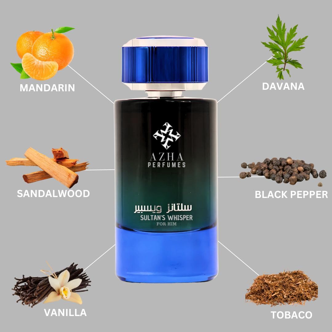 Azha Perfumes Sultans Whisper EDP Spray Men-3.3 oz