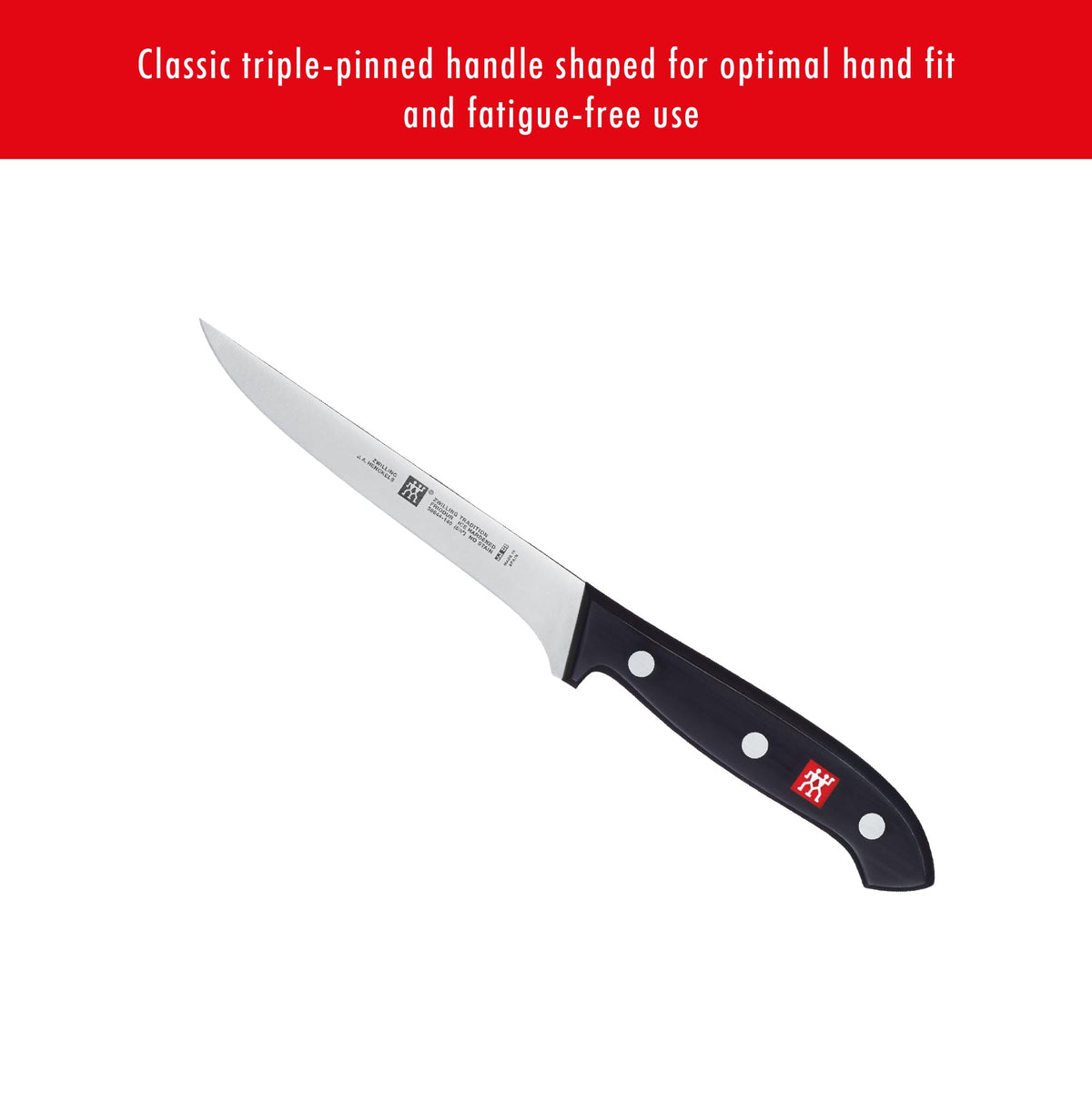 ZWILLING Tradition 5.5-inch Boning Knife | Full Tang | Made in Europe | 3‐Rivet Handle |