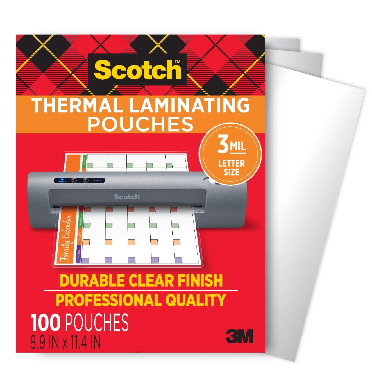 Scotch Thermal Laminating Pouches 8.9 x 11.4 Inches, 100-Pack (TP3854-100)