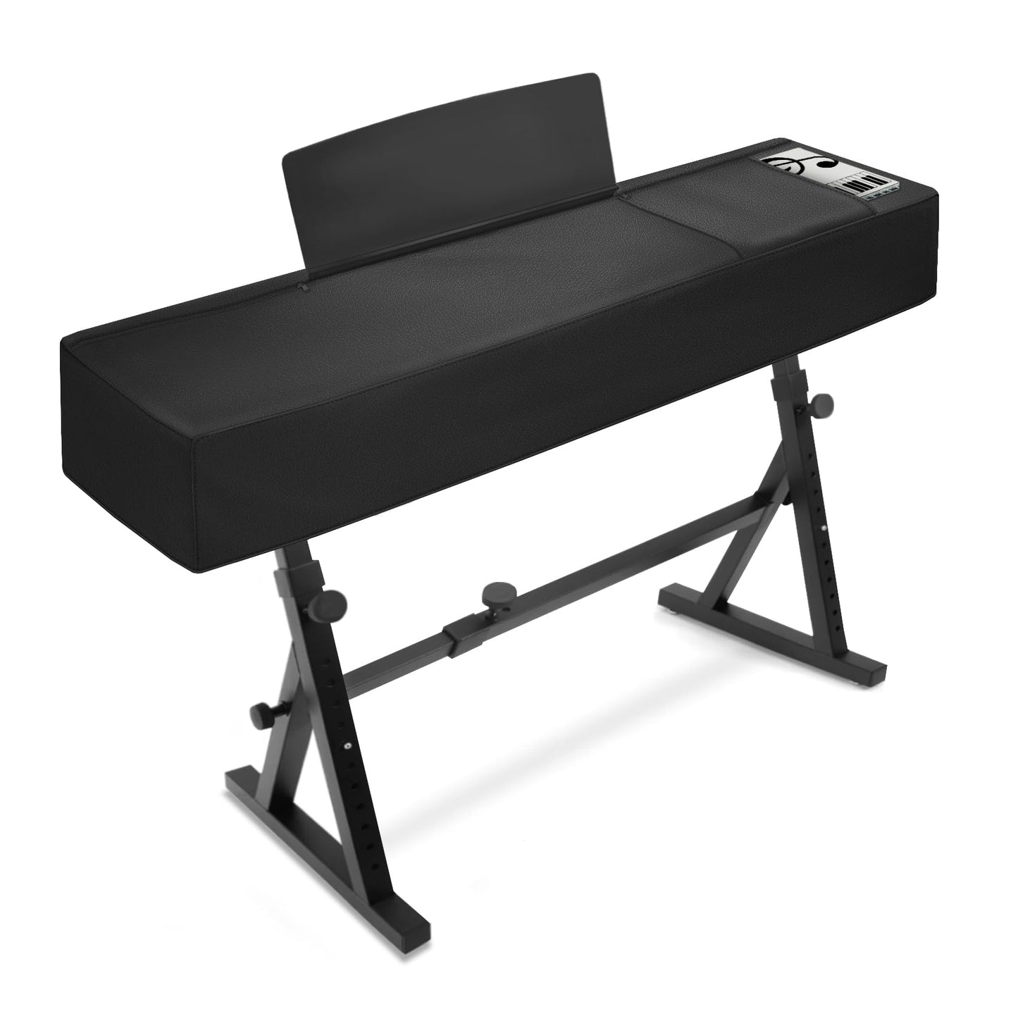 Explore Land 88 Keys Digital Piano Dust Cover with Music Stand Opening and Pockets - Waterproof Leatherette Electronic Keyboard Cover Fits for Most Piano