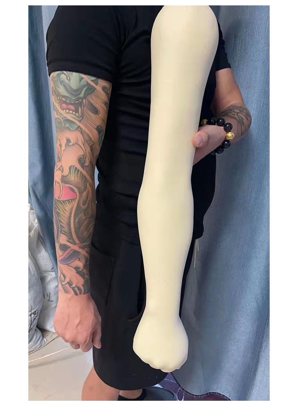 2 MM Professional Silicone Tattoo Practice Arm-Realistic Fake Skin,1:1 Simulation Arm, Store Decoration, for Tattoo Beginners And Artists(WHITE)