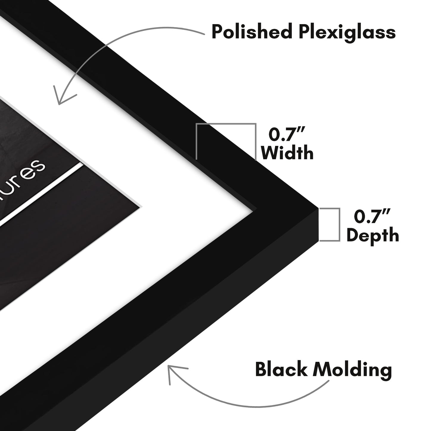 Americanflat 20x28 Picture Frame with Polished Plexiglass - Use as 16x24 Frame with Mat or Display 20x28 Photo Without Mat - Streamline Collection - Thin Border Picture Frames for Wall - Black