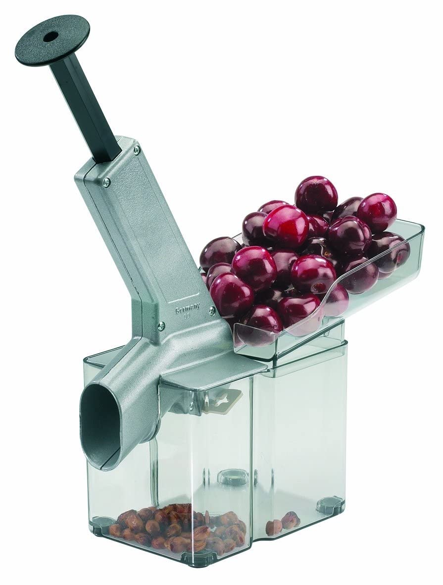 Westmark Kirschomat Cherry Pitter – High Capacity Cherry Stoner, 14 kg/Hour (33lbs), Stainless Steel Plunger, Large Pit Container, Manual Cherry Seed Remover, Ideal for Pies, Canning