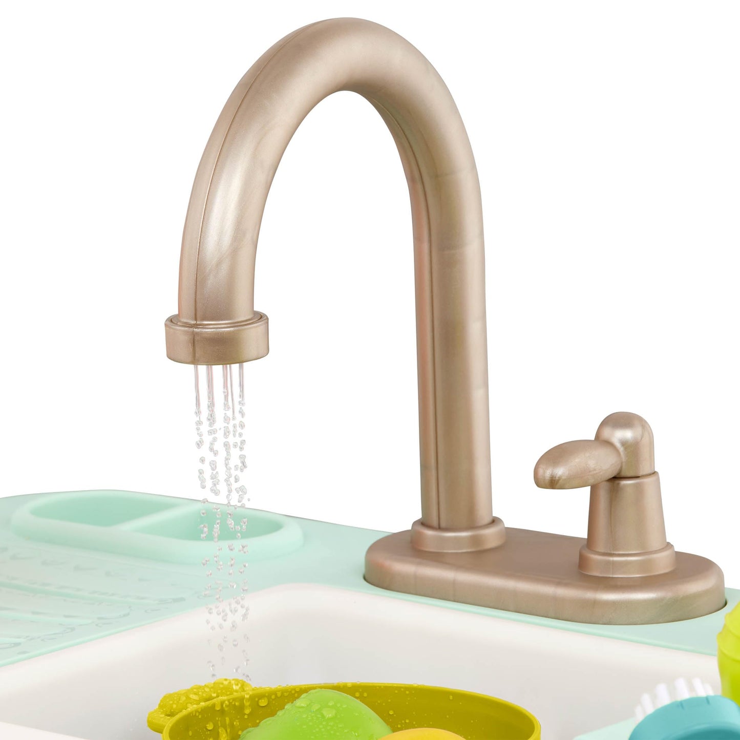 B. toys – Sink Play Set – Toy Kitchen Sink – Faucet & Running Water, Dishes, Play Food – Pretend Play Set for Kids – 3+ Years– Splash – n – Scrub Sink