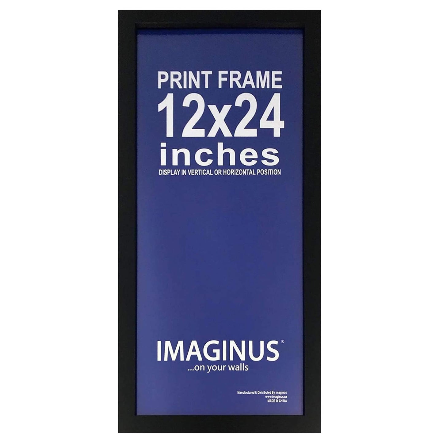 Imaginus 12x24 Inch Black MDF Wood Frame Modern Wall Mount Poster Frame with Clear Shatter-Resistant Front, Minimalist Frame for Prints, Photos & Artwork, Home Office Gallery Wall Décor