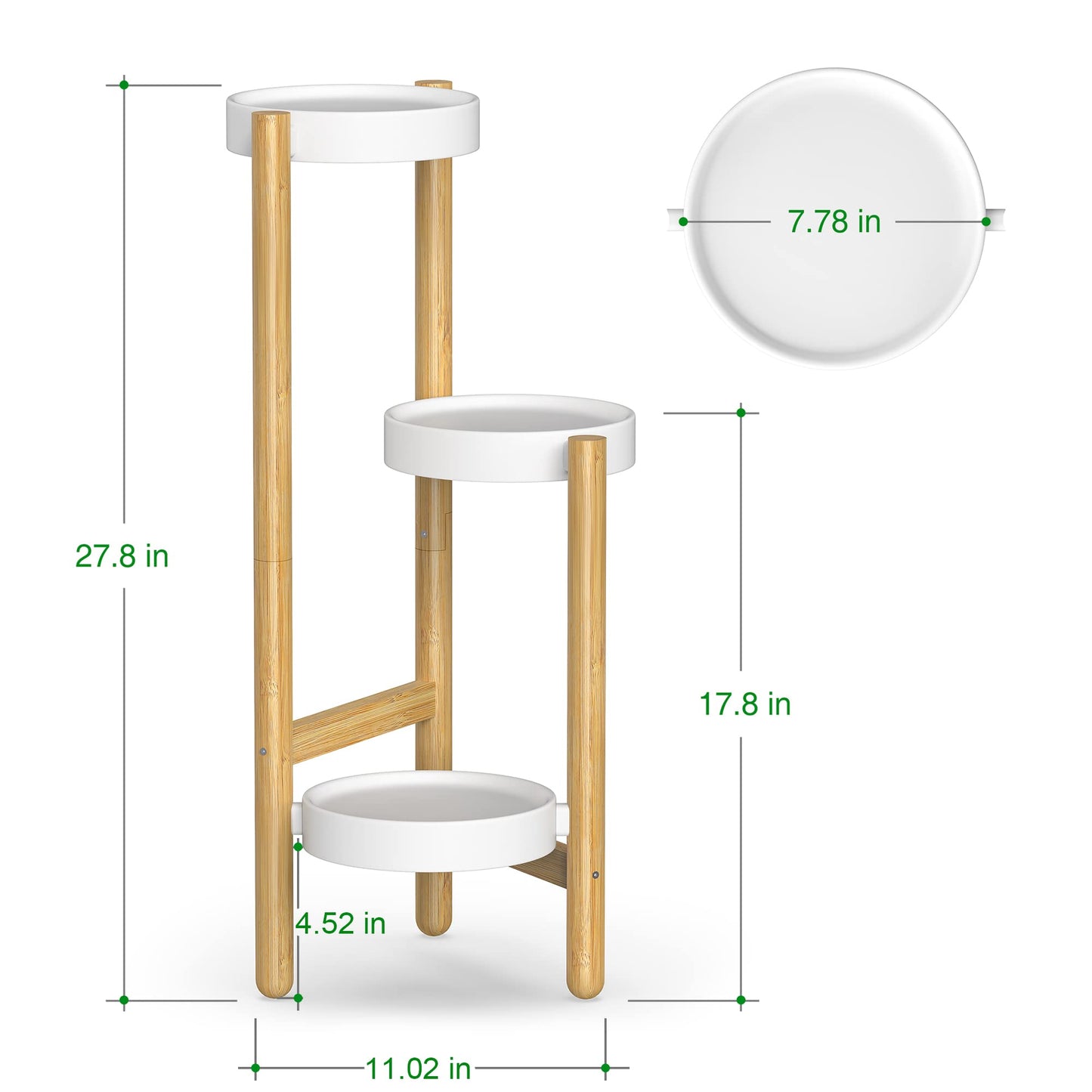 Wisuce Corner Plant Stand Indoor, 3 Tier Tall Bamboo Plant Stand Holder & Plant Shelf Display Rack for Indoor Home Decor (3 Tier)
