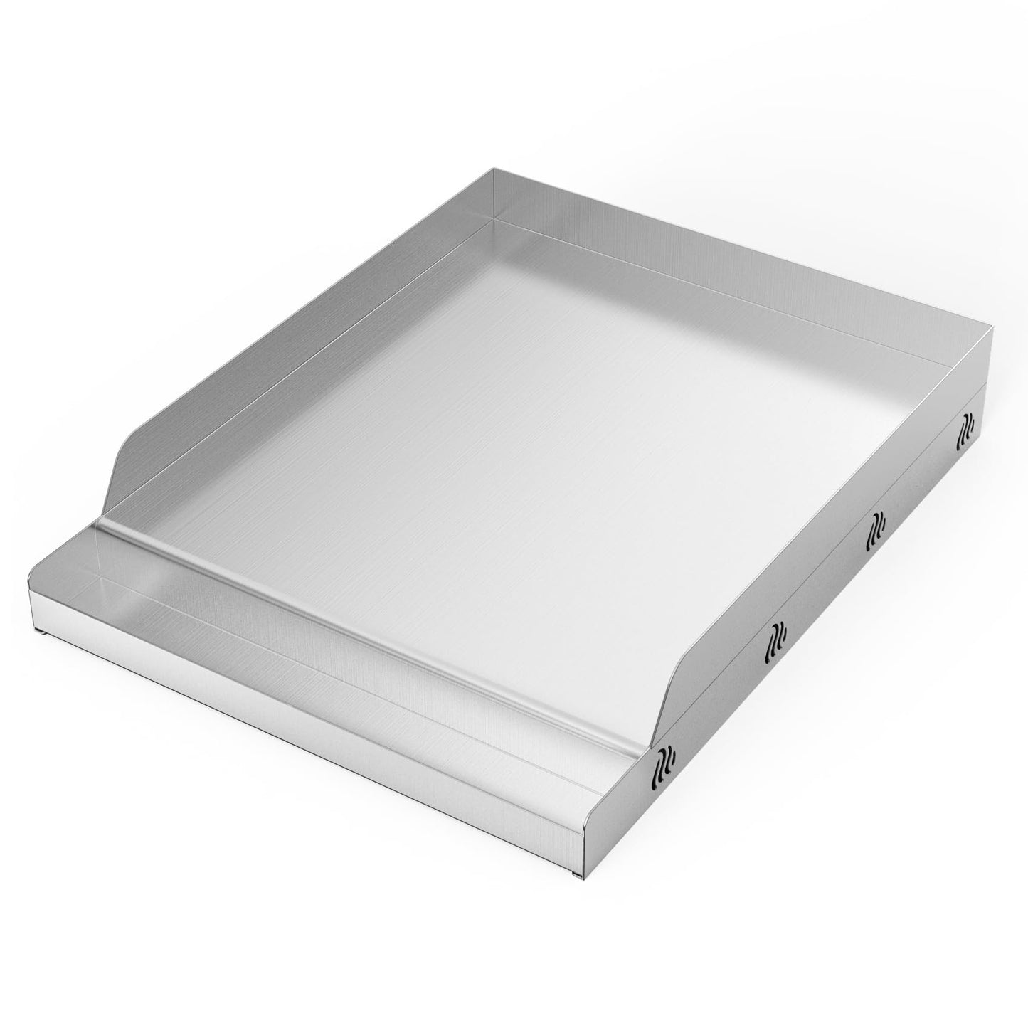 only fire Compact Stainless Steel Grill Griddle for Gas BBQ Grills, 12.5" x 16" Portable Flat Top Griddle with Grease Trough for Camping, Breakfast & Small Family Cooking