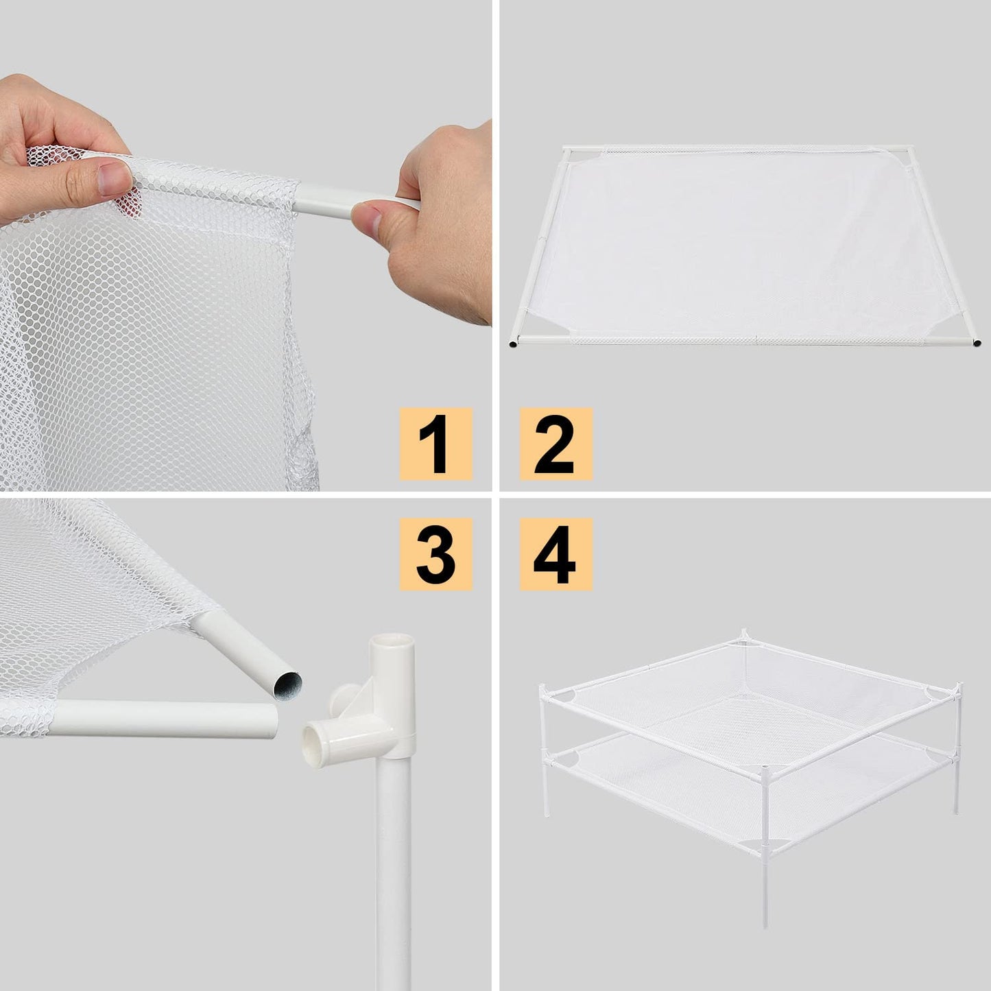 Clothes Drying Rack Flat, Portable Dryer for Sweater with Metal Tube, 2-Layer Mesh Laundry Rack for Indoor and Outdoor Use, Can be Placed to Dry Towel, Sweater, Hat, Glove, Bottle, Herbal