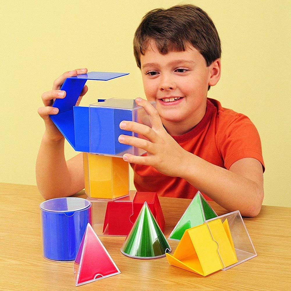 Learning Resources Folding Geometric Shapes, Geometry Accessories, Teacher Aids, Math Helper, 16-Piece Set, Ages 7+, Multi-color
