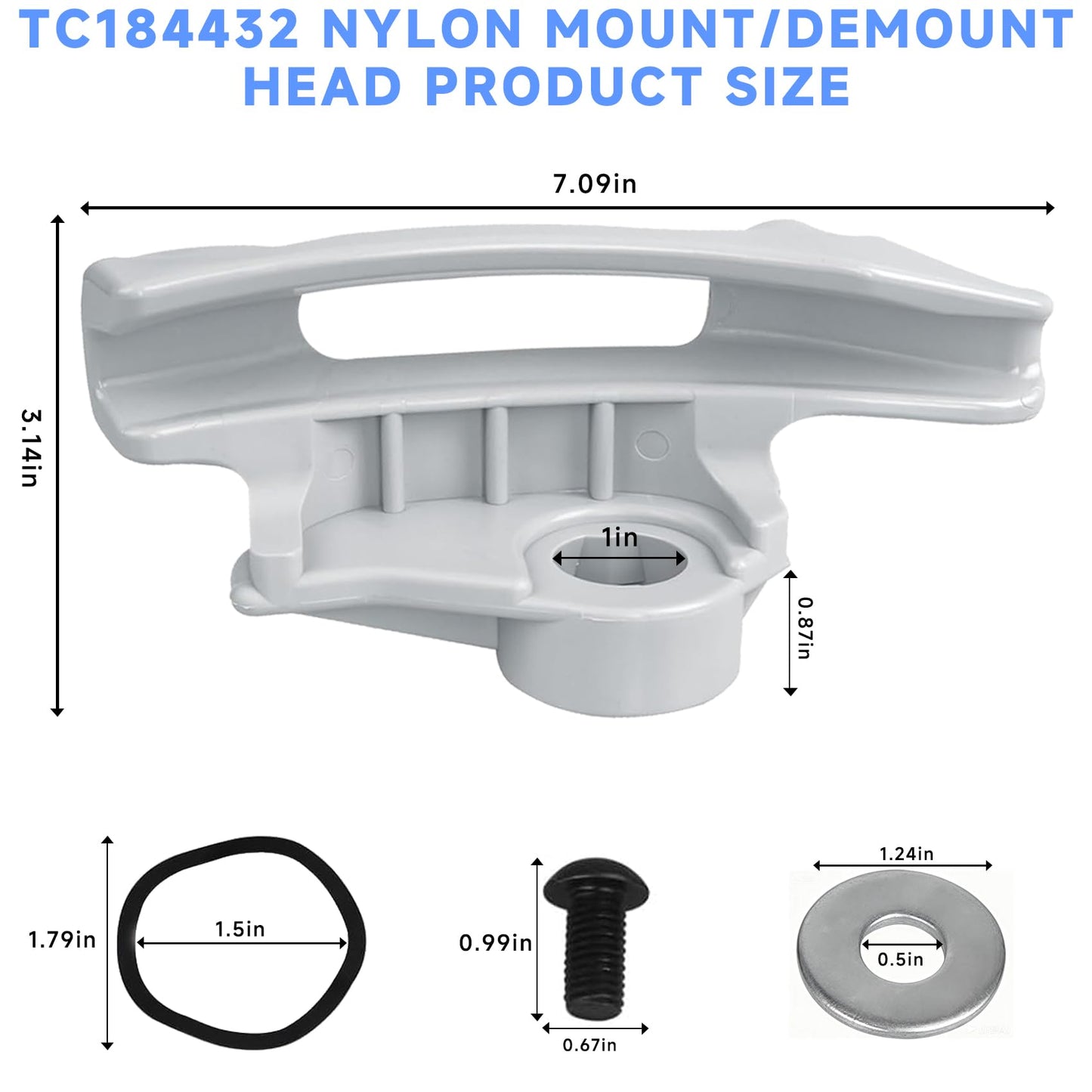 3 Pack Nylon Tire Changer Duck Head for Coats Tire Machine, Plastic Mount/Demount Duck Head Kit, Part# TC184432 & 8184432, Fits All Maxx Series, X-Series & RC Series (Grey)
