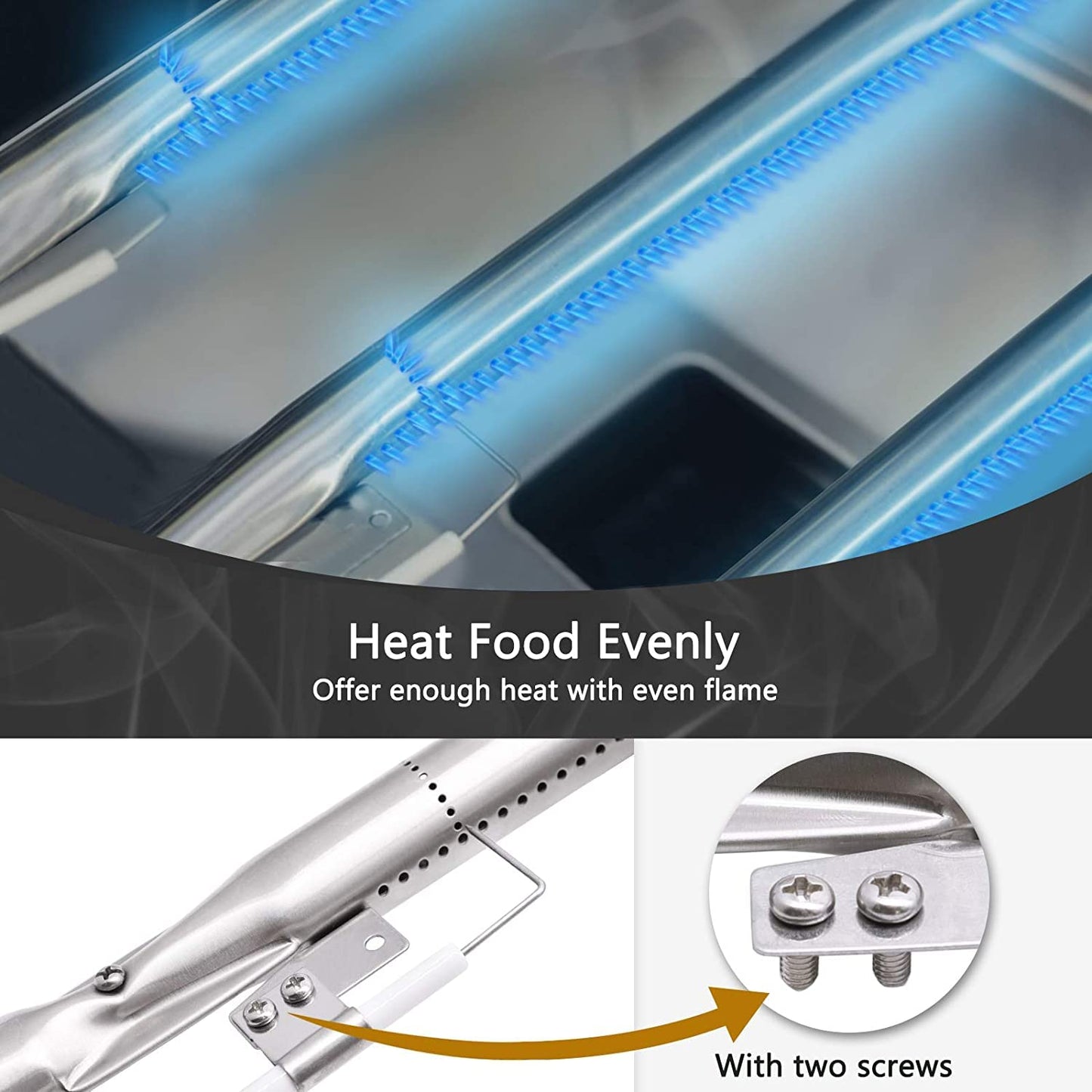 Criditpid Barbecue Replacement Parts for Nexgrill 720-0830H 720-0783E 720-0888 720-0888n, 4-Pack Heat Plate Shields Grill Burners Igniters Parts for Nexgrill 4 Burner 720-0830H