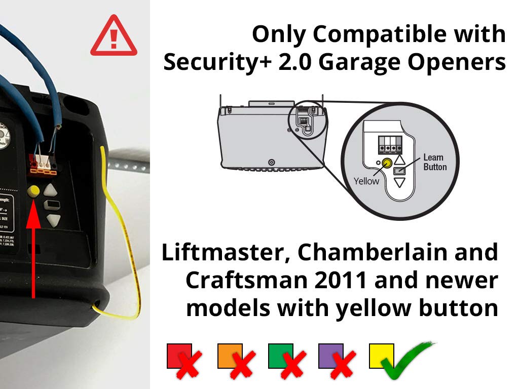 883LMW Genuine LiftMaster Wired Push Button Garage Door Opener Control for Security+ 2.0