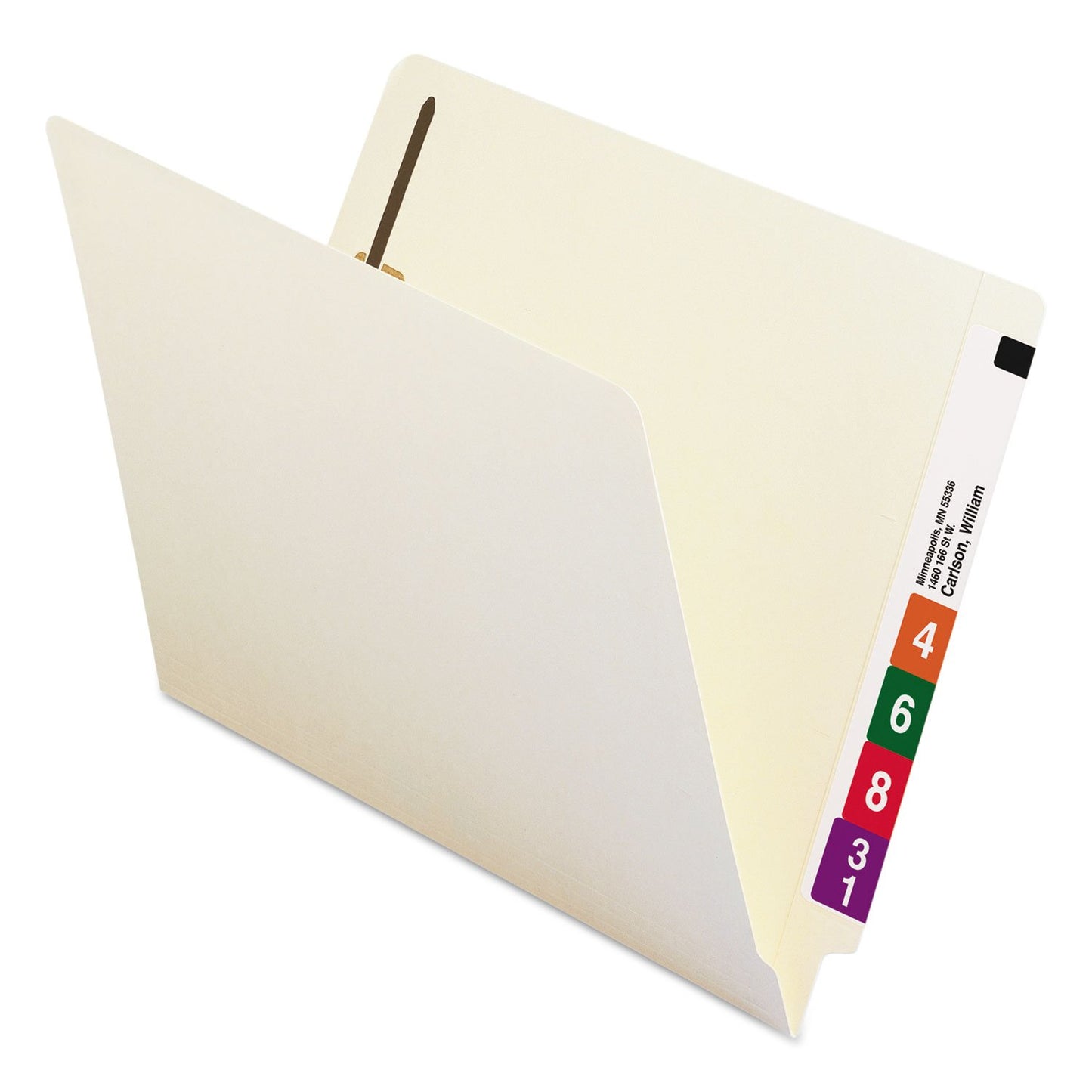 Smead Shelf-Master Straight Cut 2-Ply End Tab Pocket Folders with Fastener 50 Count (34100)