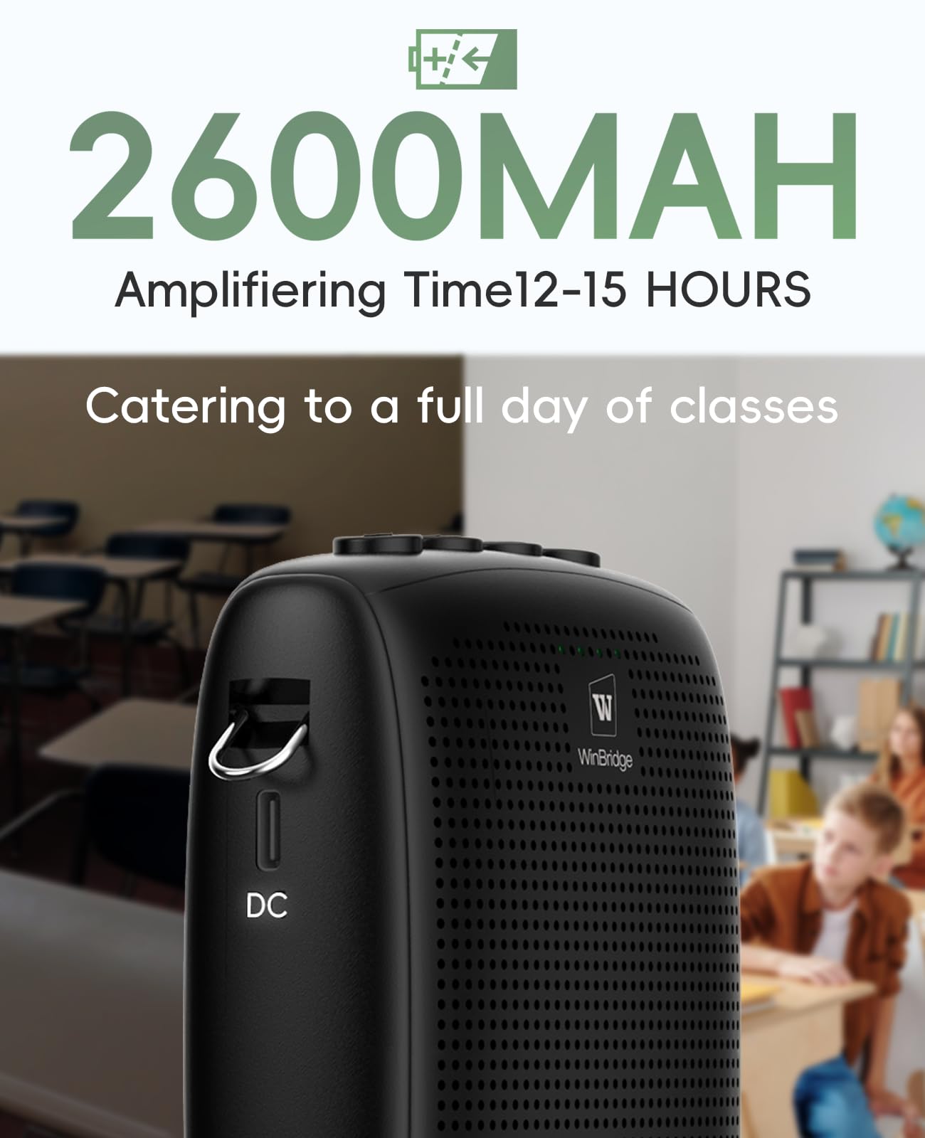 Mini Personal Wireless Voice Amplifier with 2 Bluetooth Microphones- 15W Rechargeable Pa Speaker System for Teachers, Coaches & Public Speaking