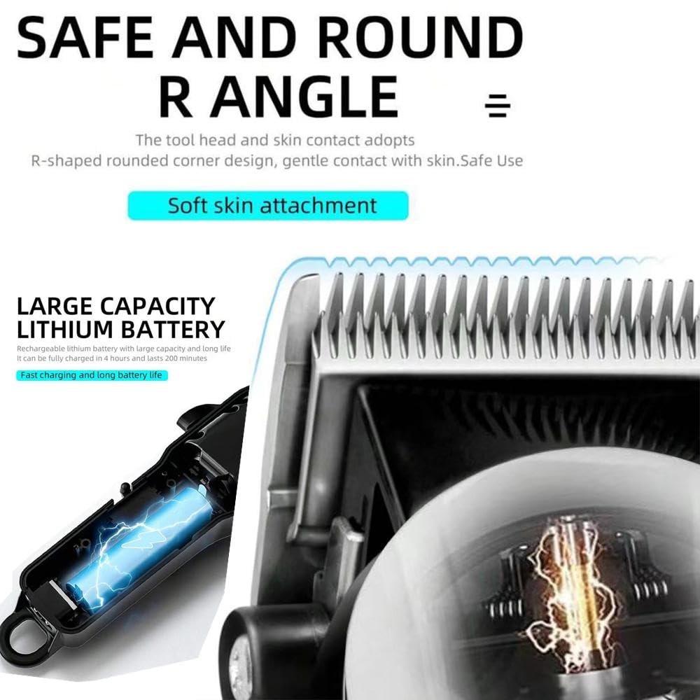 Professional Barber Shaver Set, Hair Clippers for Men, Cordless Beard Trimmer & Electric Razor Shavers for Men, Rechargeable Set Barber Hair Cutting Kit Men's Grooming Kit (White Set 2)