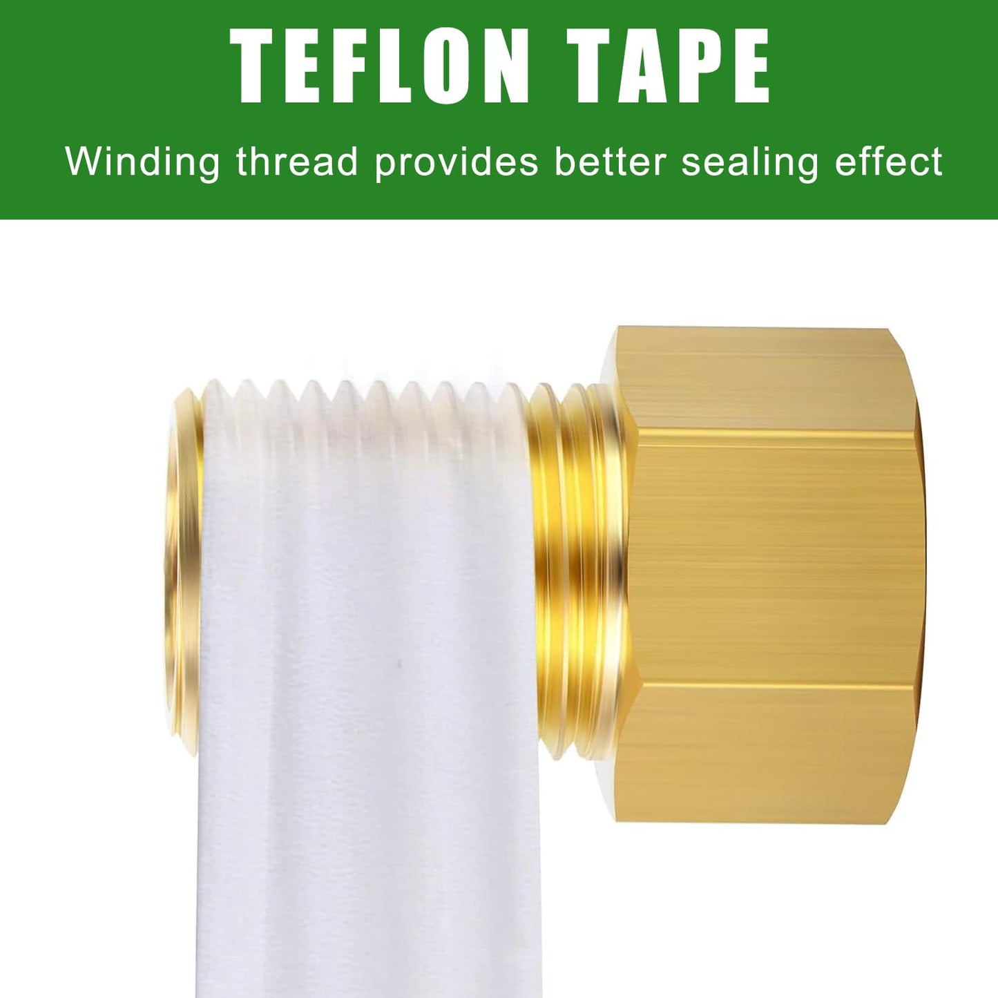 1/2" Brass Pipe Extension Fitting, 1/2" Female to 1/2" Male Pipe Connector Fitting, Brass Hex Bushing Adapter Reducer Adapter for Tub Spout/Shower with Teflon Tape, Length 30/40/50/70/100MM (5PCS)